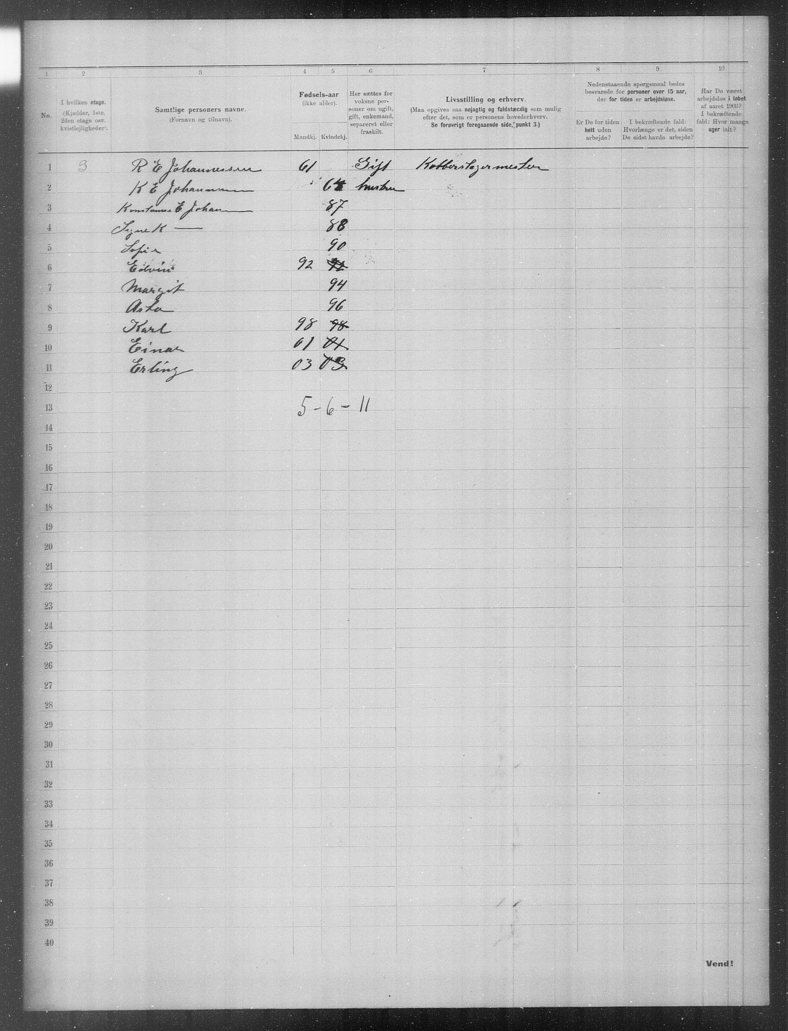 OBA, Kommunal folketelling 31.12.1903 for Kristiania kjøpstad, 1903, s. 13438