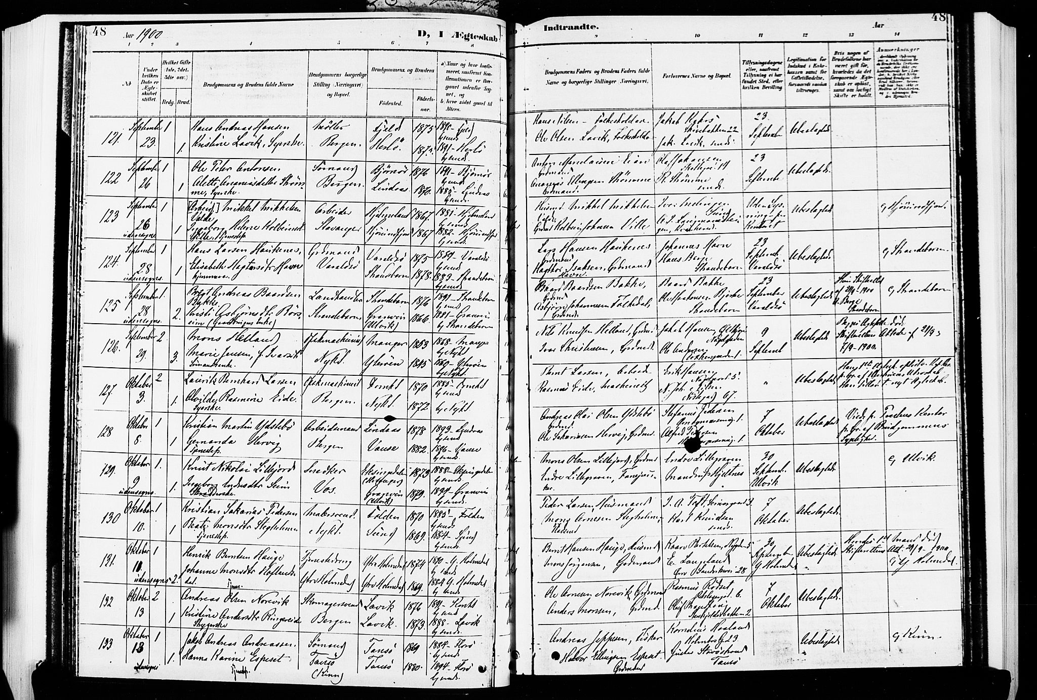 Nykirken Sokneprestembete, AV/SAB-A-77101/H/Hab: Klokkerbok nr. D 2, 1896-1905, s. 48