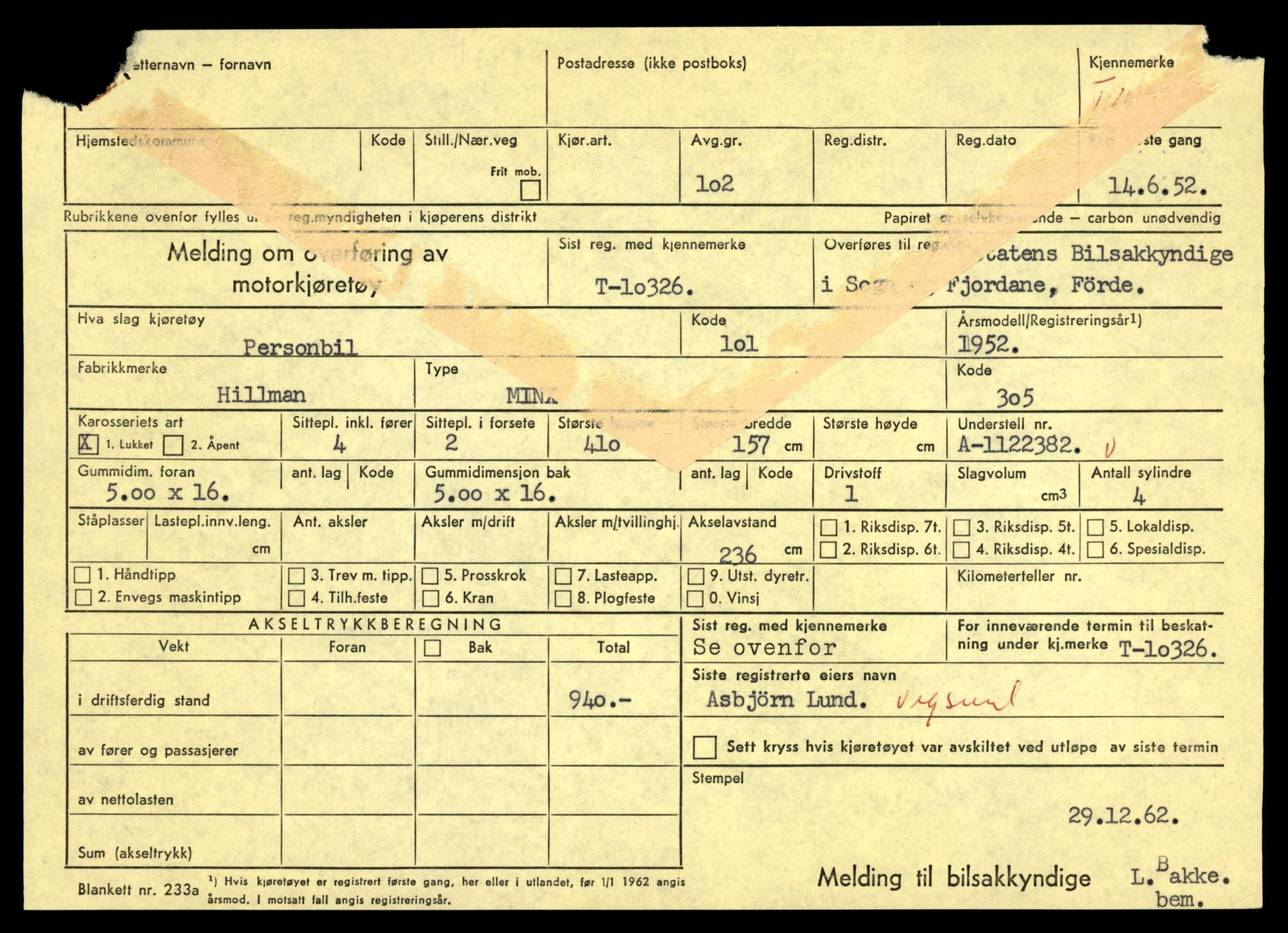Møre og Romsdal vegkontor - Ålesund trafikkstasjon, AV/SAT-A-4099/F/Fe/L0019: Registreringskort for kjøretøy T 10228 - T 10350, 1927-1998, s. 2373