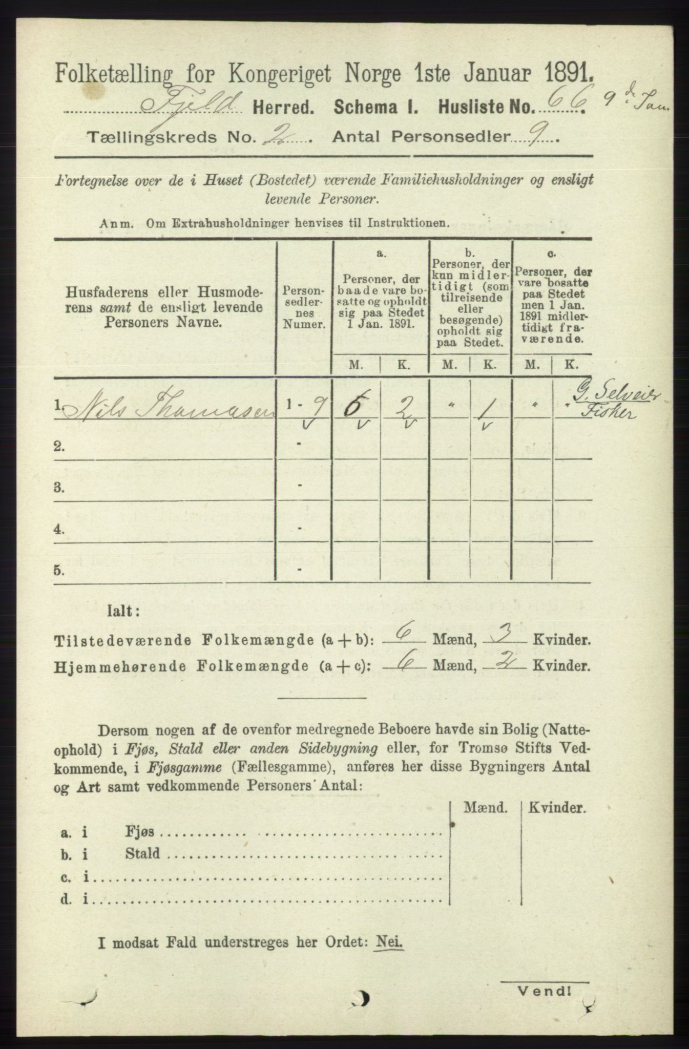 RA, Folketelling 1891 for 1246 Fjell herred, 1891, s. 686