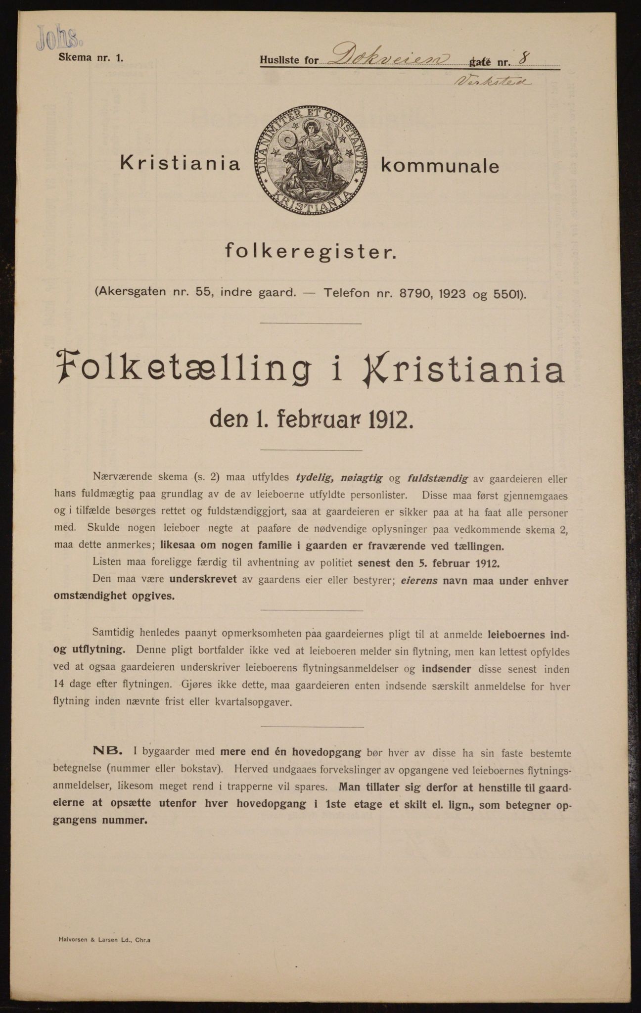 OBA, Kommunal folketelling 1.2.1912 for Kristiania, 1912, s. 15770