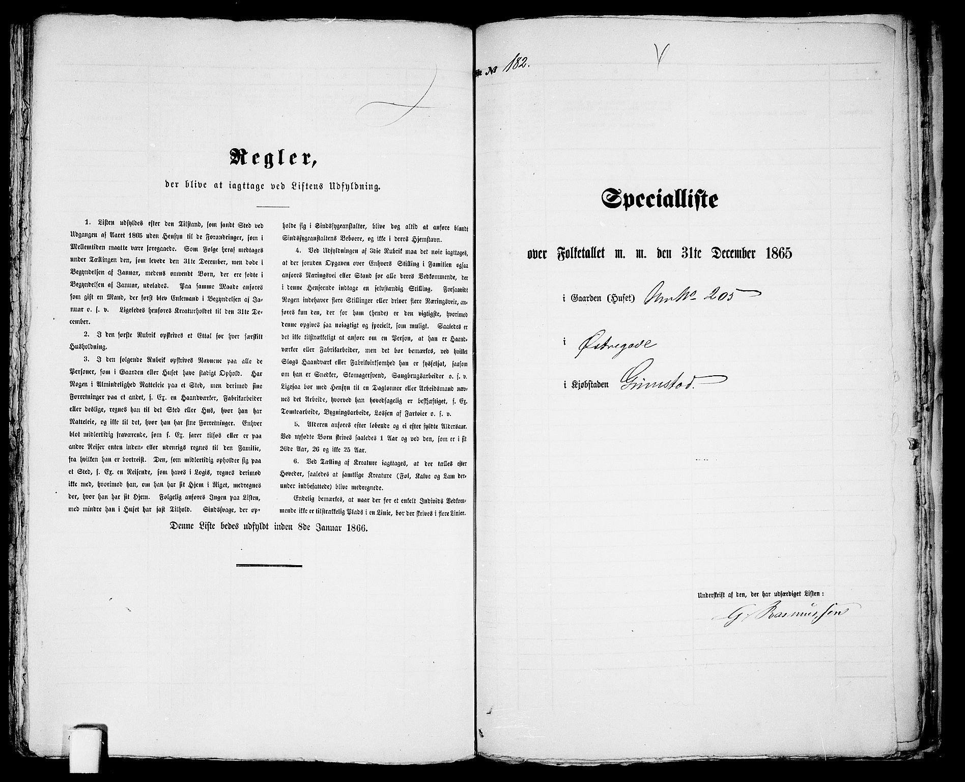 RA, Folketelling 1865 for 0904B Fjære prestegjeld, Grimstad kjøpstad, 1865, s. 370