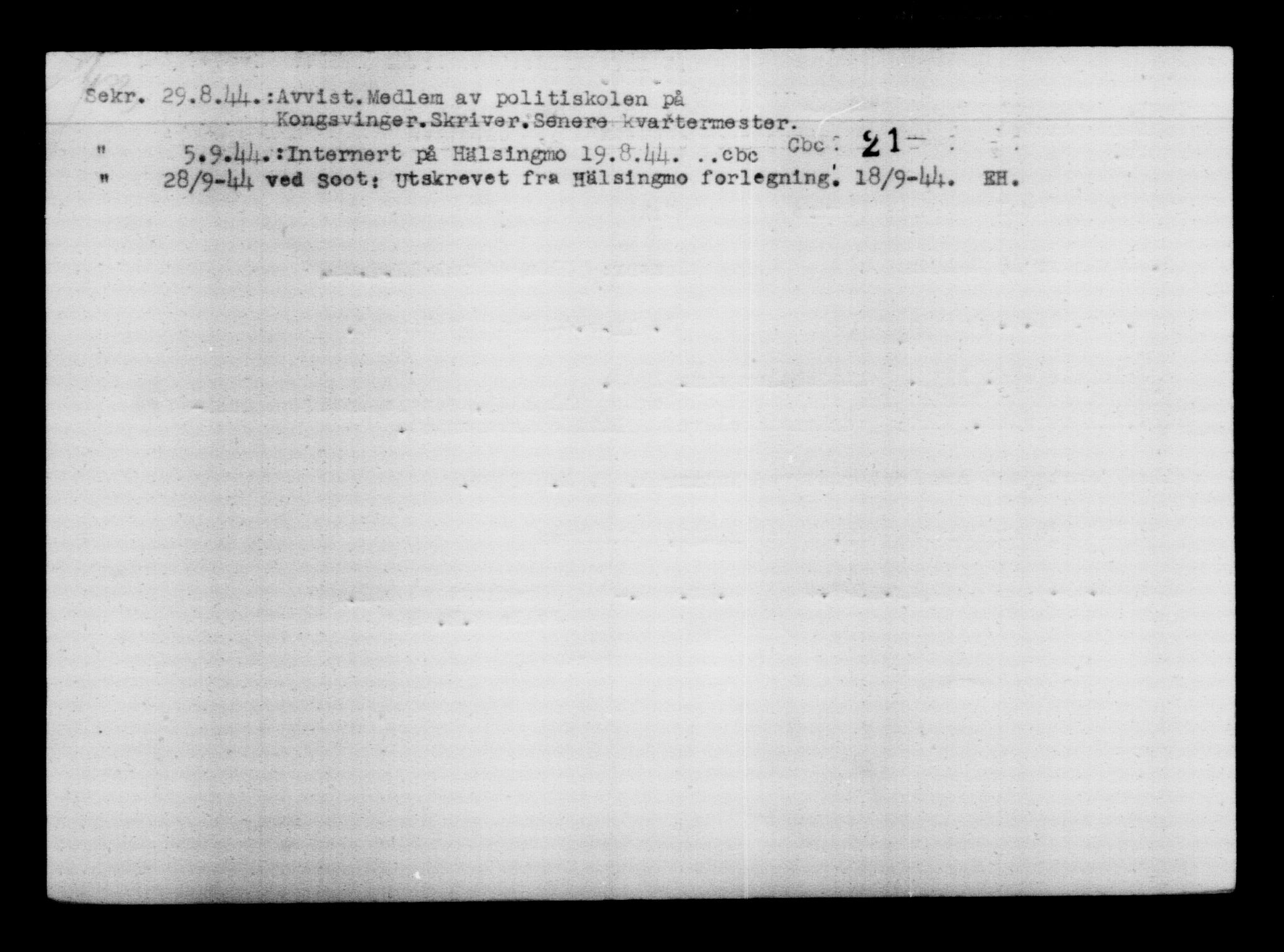 Utenriksstasjonene, Legasjonen i Stockholm, Flyktningkontoret, AV/RA-S-6753/V/Va/L0012: Kjesäterkartoteket, flyktninger med registreringsnr. 28300-31566, 1940-1945, s. 1632