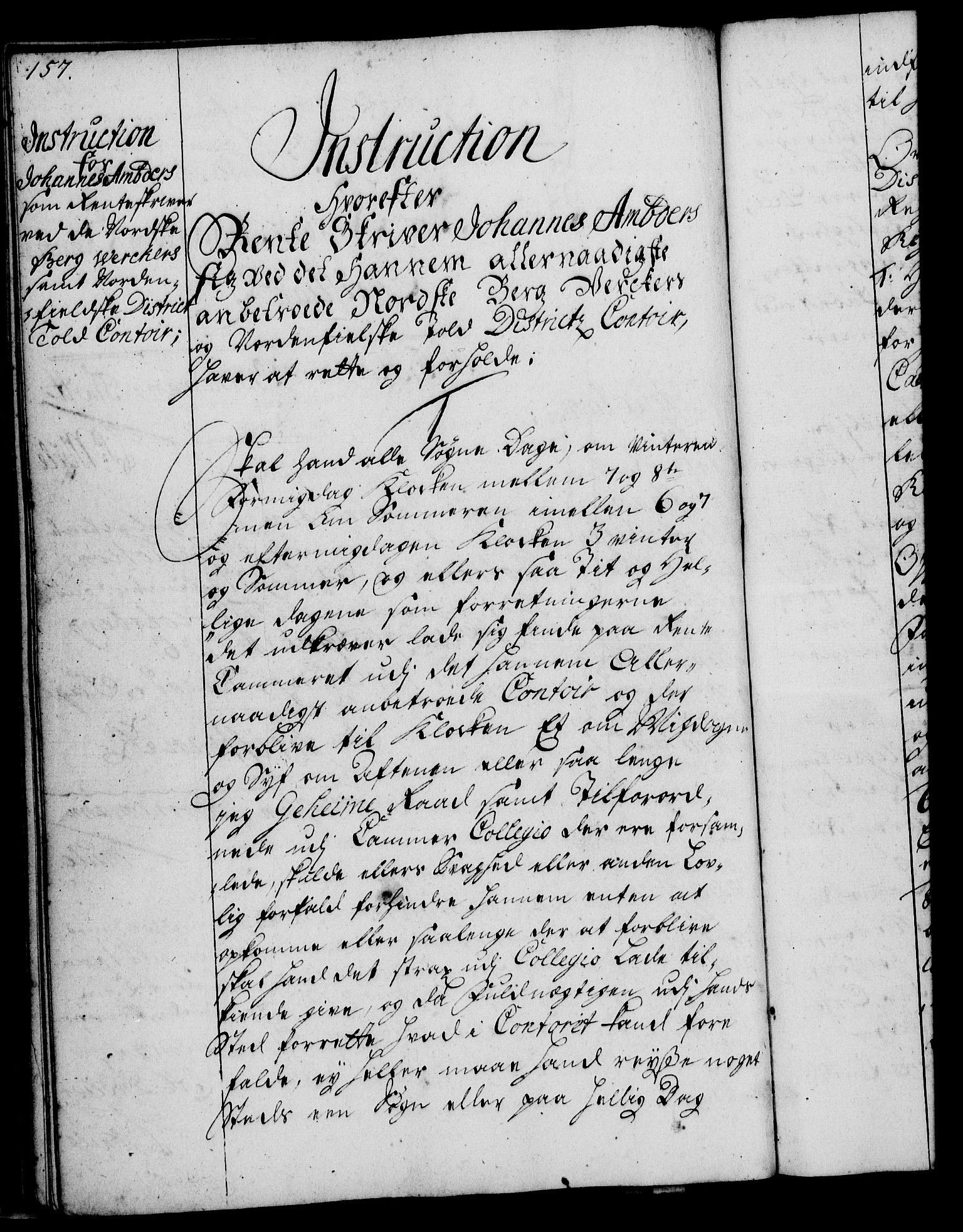 Rentekammeret, Kammerkanselliet, RA/EA-3111/G/Gg/Ggi/L0002: Norsk instruksjonsprotokoll med register (merket RK 53.35), 1729-1751, s. 157