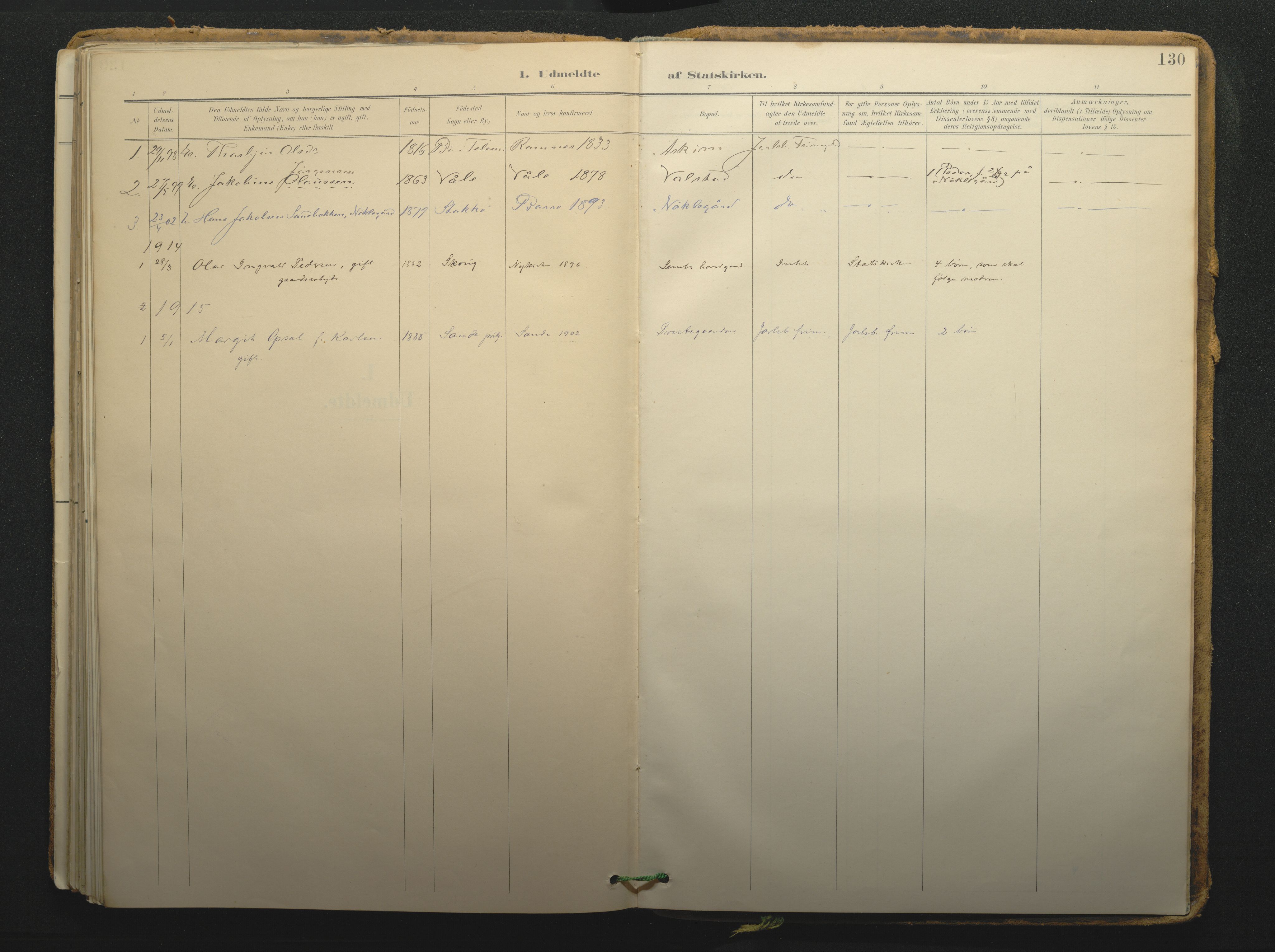 Borre kirkebøker, SAKO/A-338/F/Fc/L0003: Ministerialbok nr. III 3, 1896-1919, s. 130