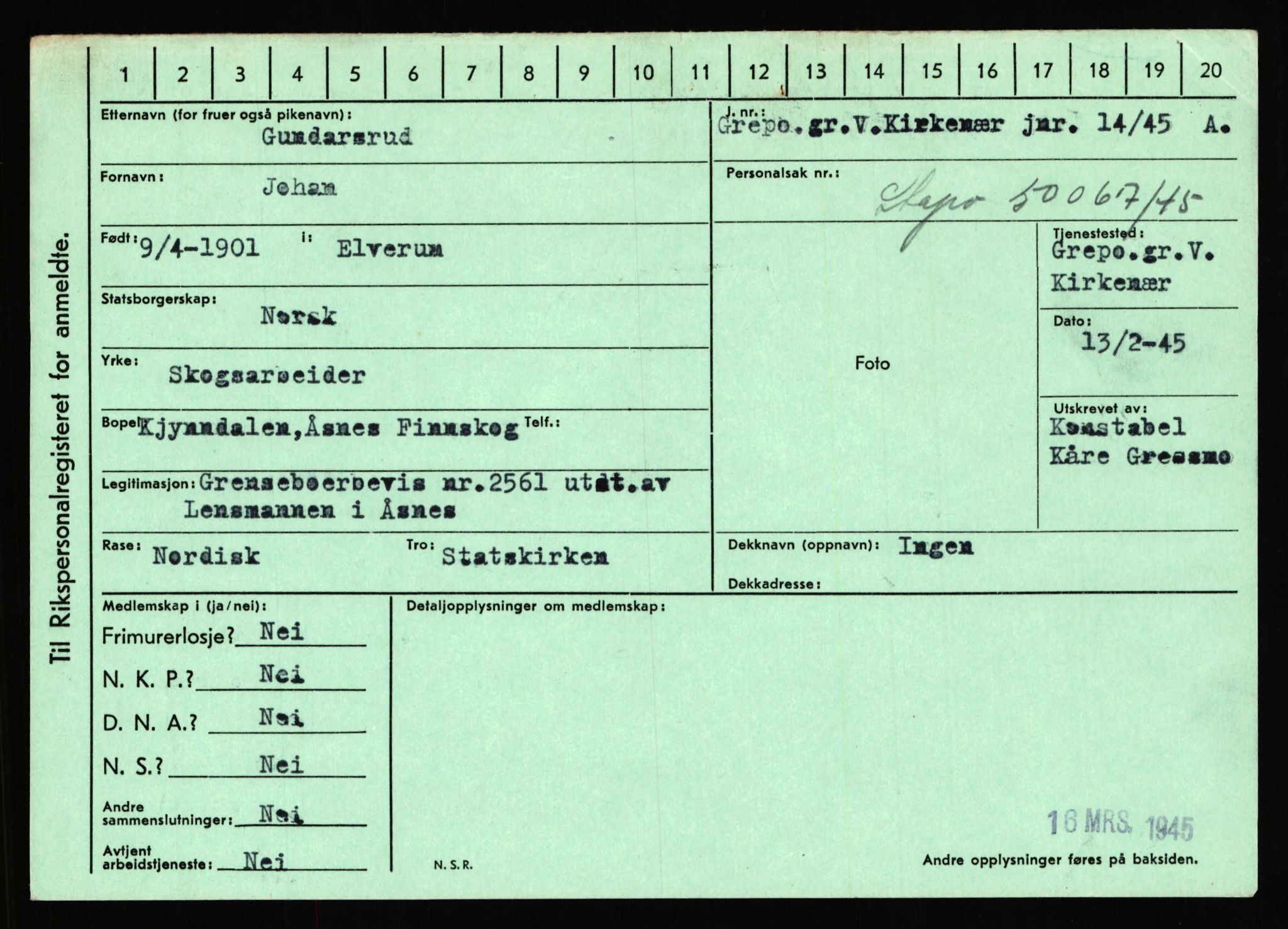 Statspolitiet - Hovedkontoret / Osloavdelingen, AV/RA-S-1329/C/Ca/L0005: Furali - Hamula, 1943-1945, s. 2851