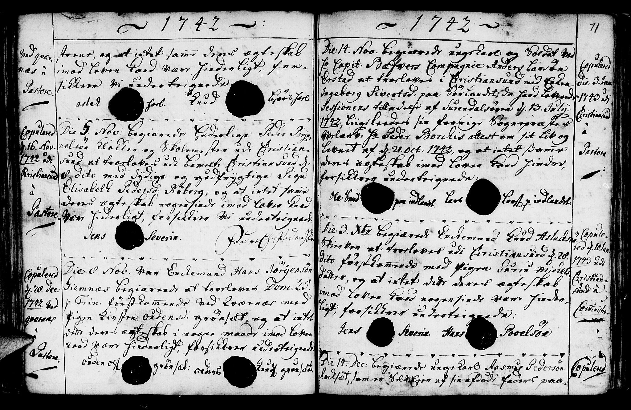 Ministerialprotokoller, klokkerbøker og fødselsregistre - Møre og Romsdal, AV/SAT-A-1454/568/L0792: Ministerialbok nr. 568A01, 1737-1749, s. 70-71