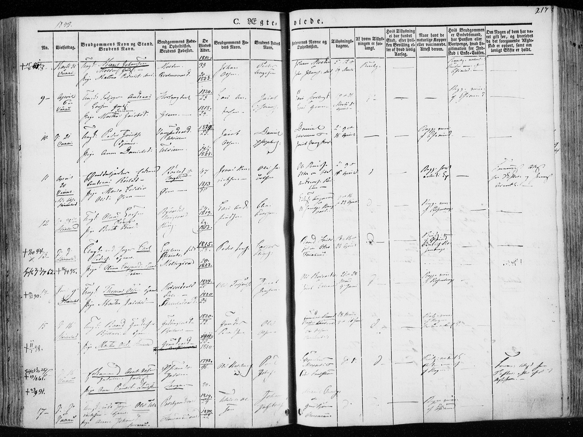 Ministerialprotokoller, klokkerbøker og fødselsregistre - Nord-Trøndelag, AV/SAT-A-1458/723/L0239: Ministerialbok nr. 723A08, 1841-1851, s. 217
