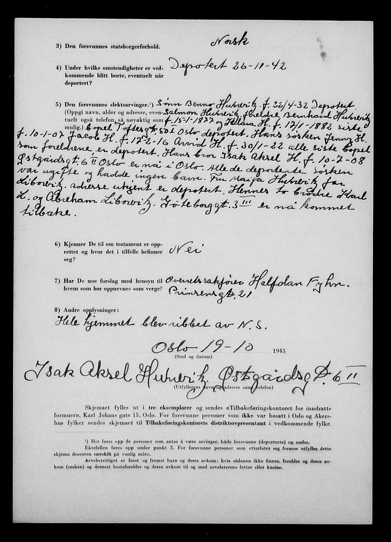 Justisdepartementet, Tilbakeføringskontoret for inndratte formuer, AV/RA-S-1564/H/Hc/Hcc/L0945: --, 1945-1947, s. 12