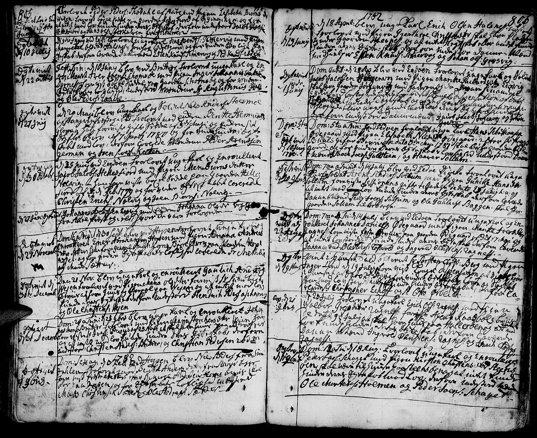 Ministerialprotokoller, klokkerbøker og fødselsregistre - Møre og Romsdal, AV/SAT-A-1454/581/L0932: Ministerialbok nr. 581A02, 1767-1823, s. 805-806
