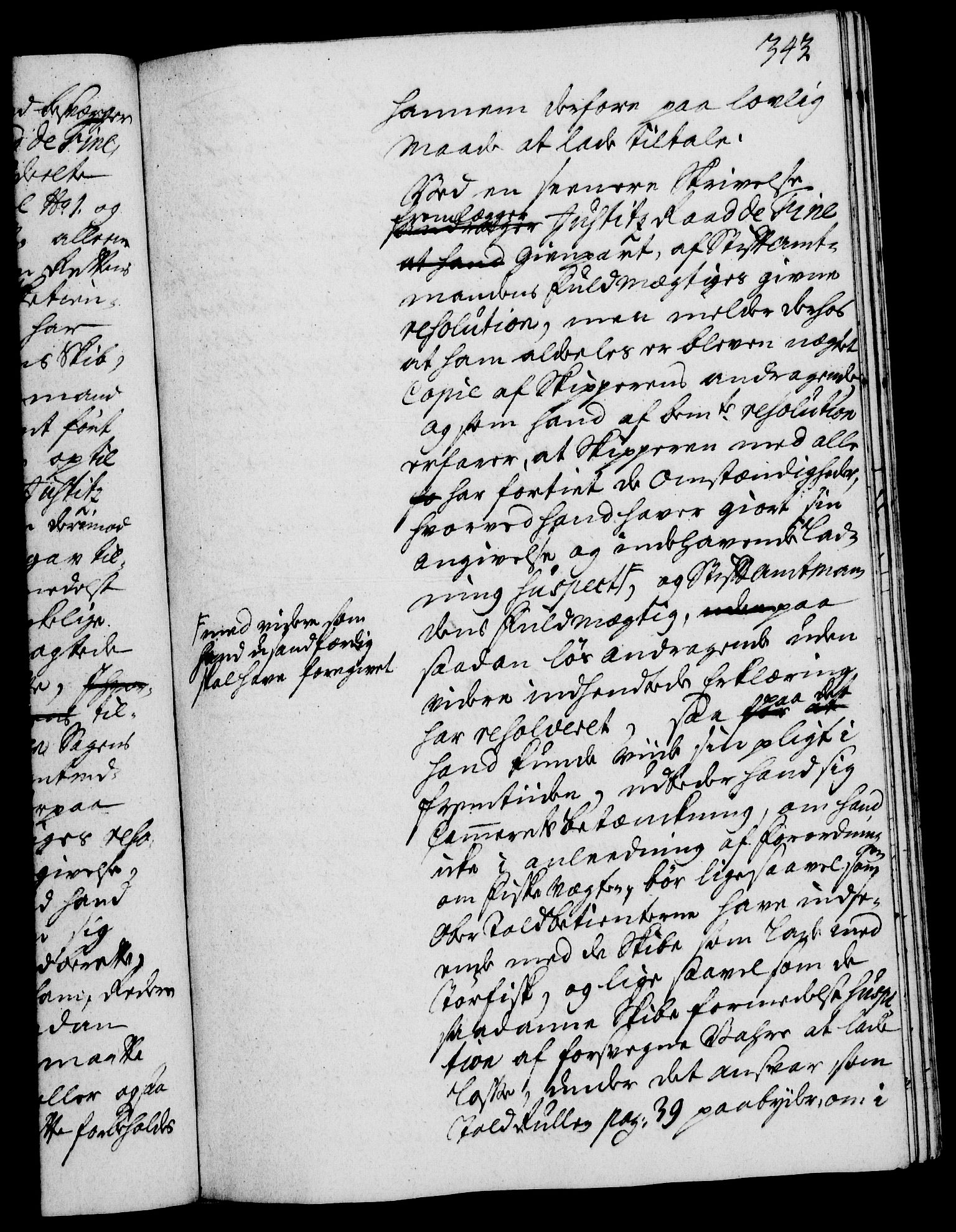 Rentekammeret, Kammerkanselliet, RA/EA-3111/G/Gh/Gha/L0022: Norsk ekstraktmemorialprotokoll (merket RK 53.67), 1739-1741, s. 343