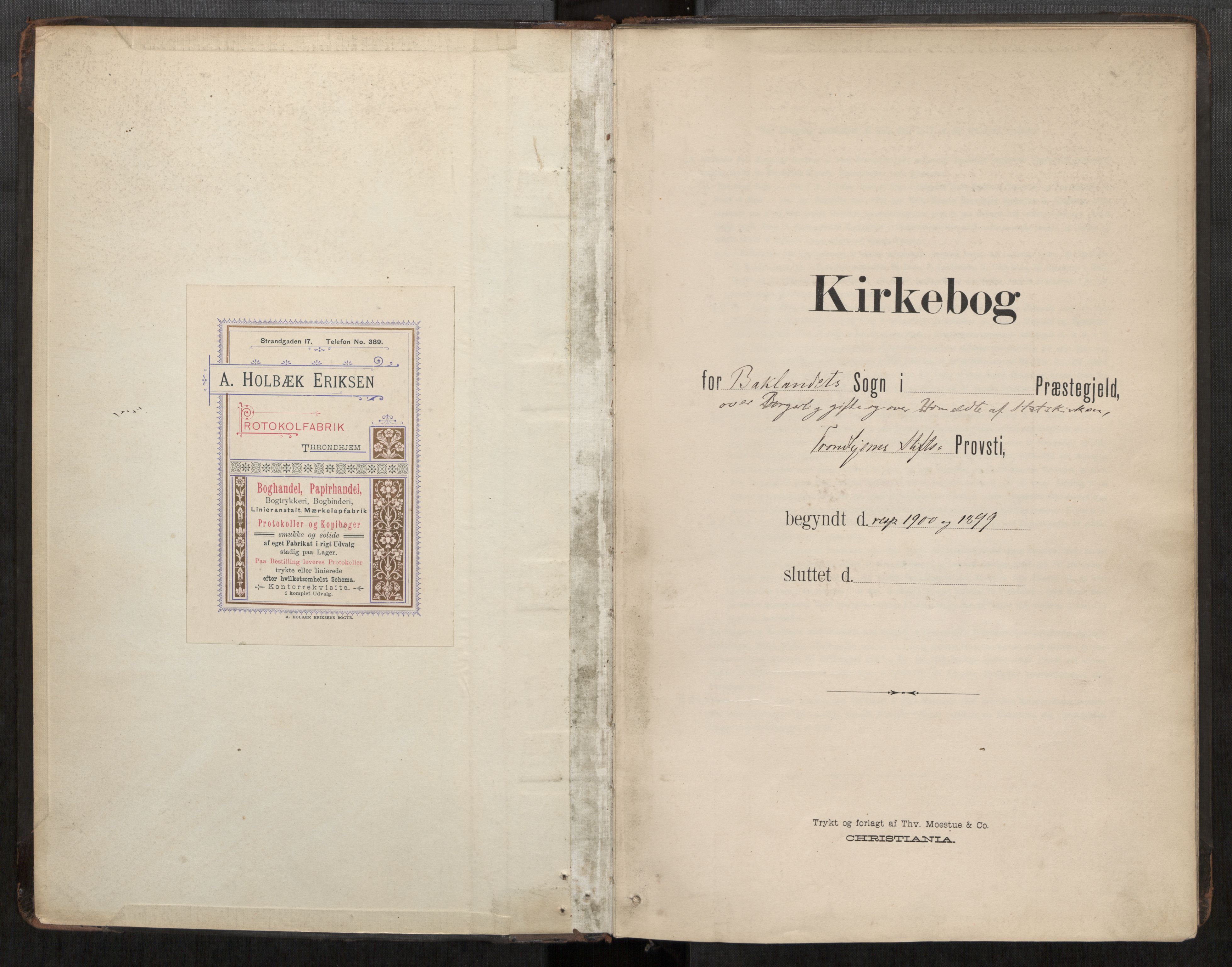 Bakklandet sokneprestkontor, AV/SAT-A-1127: Ministerialbok nr. 604A31, 1899-1920