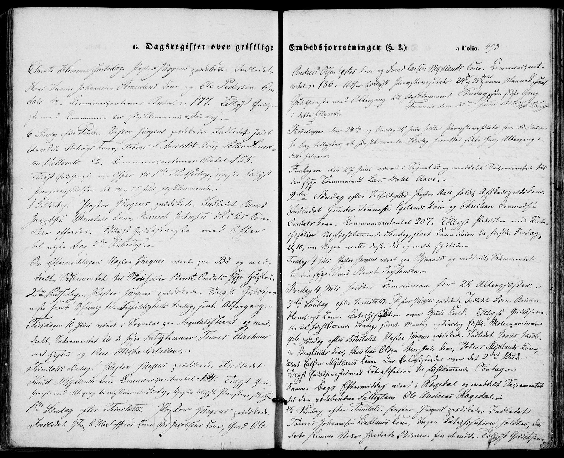 Sokndal sokneprestkontor, AV/SAST-A-101808: Ministerialbok nr. A 9, 1857-1874, s. 493