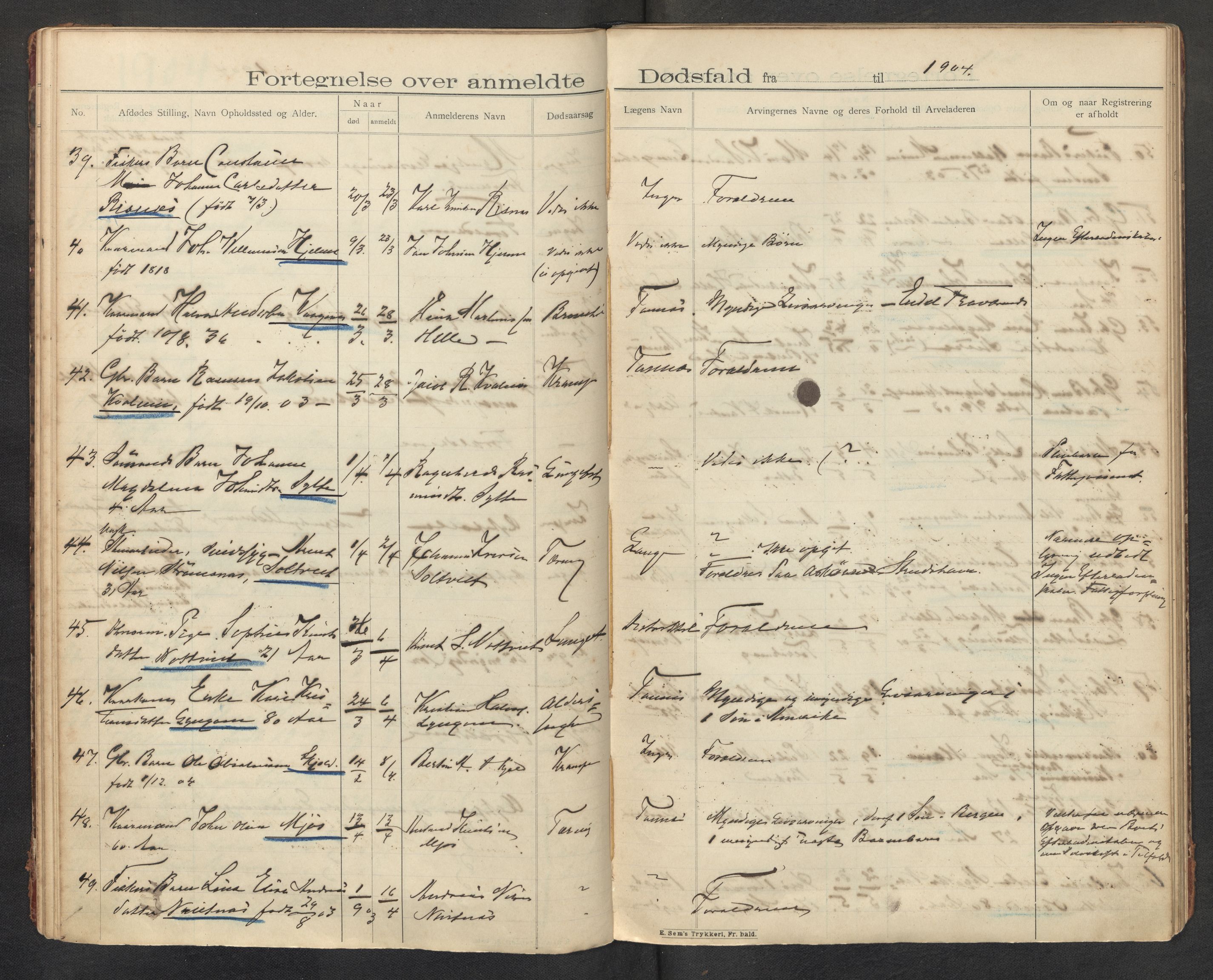 Lensmannen i Manger, AV/SAB-A-33701/0006/L0005: Dødsfallprotokoll, 1901-1911
