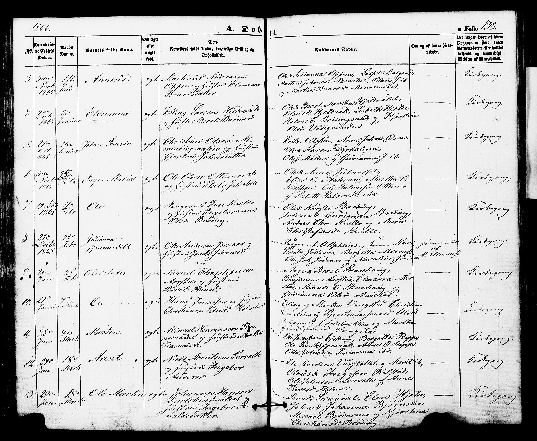 Ministerialprotokoller, klokkerbøker og fødselsregistre - Nord-Trøndelag, AV/SAT-A-1458/724/L0268: Klokkerbok nr. 724C04, 1846-1878, s. 138