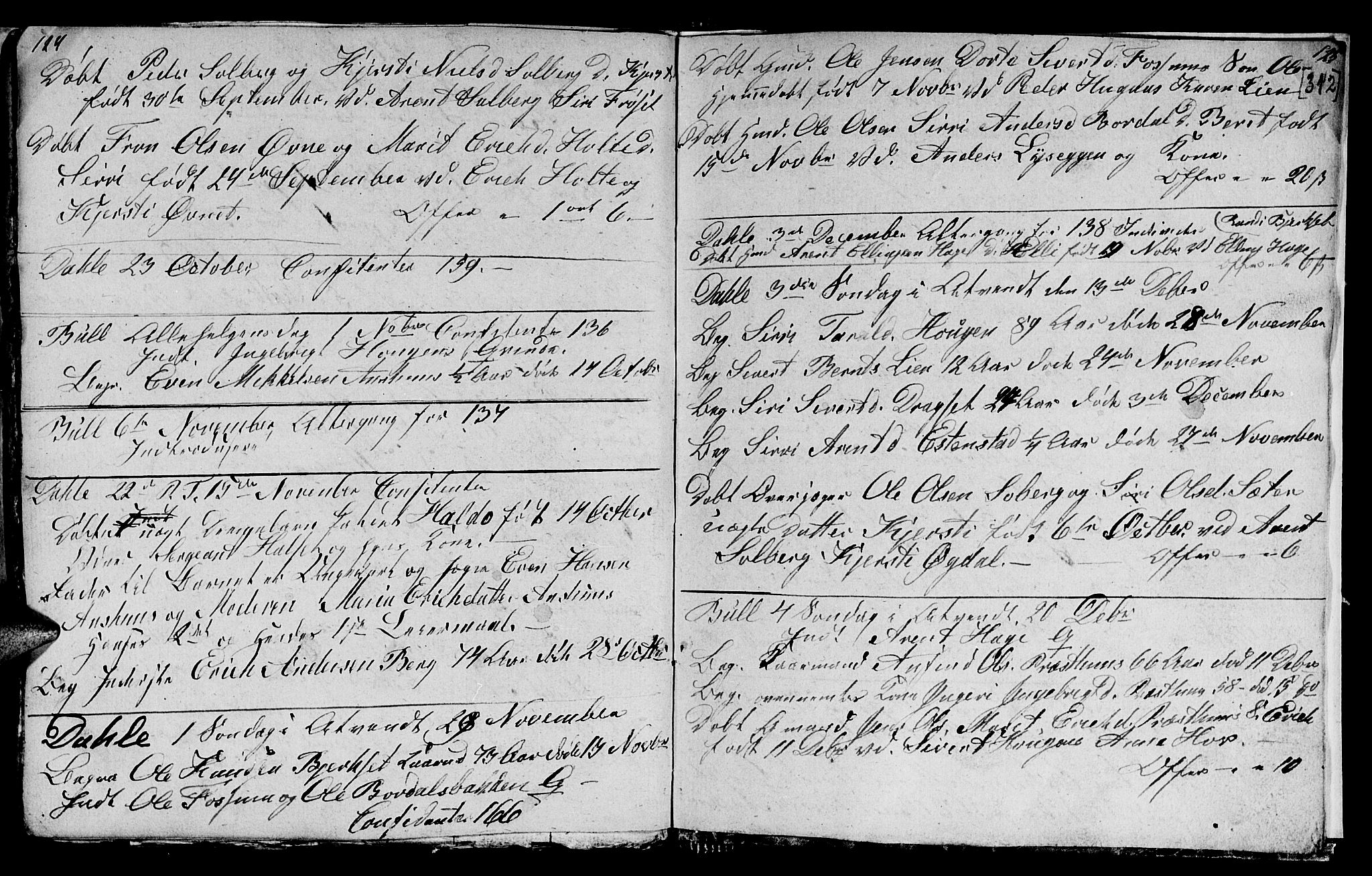 Ministerialprotokoller, klokkerbøker og fødselsregistre - Sør-Trøndelag, AV/SAT-A-1456/689/L1042: Klokkerbok nr. 689C01, 1812-1841, s. 311-312