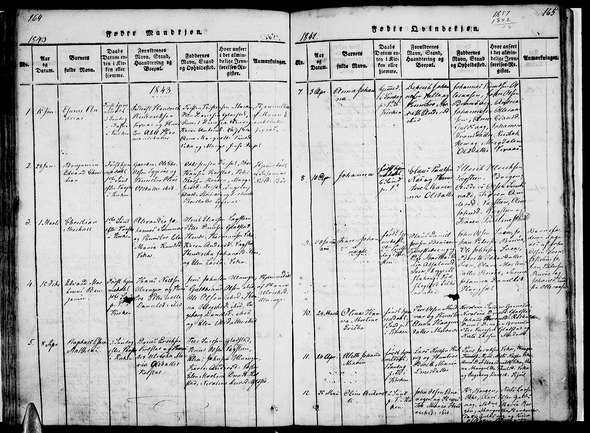 Ministerialprotokoller, klokkerbøker og fødselsregistre - Nordland, SAT/A-1459/816/L0239: Ministerialbok nr. 816A05, 1820-1845, s. 164-165