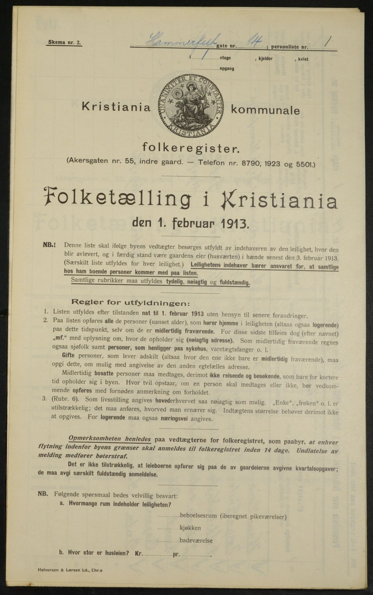 OBA, Kommunal folketelling 1.2.1913 for Kristiania, 1913, s. 34370