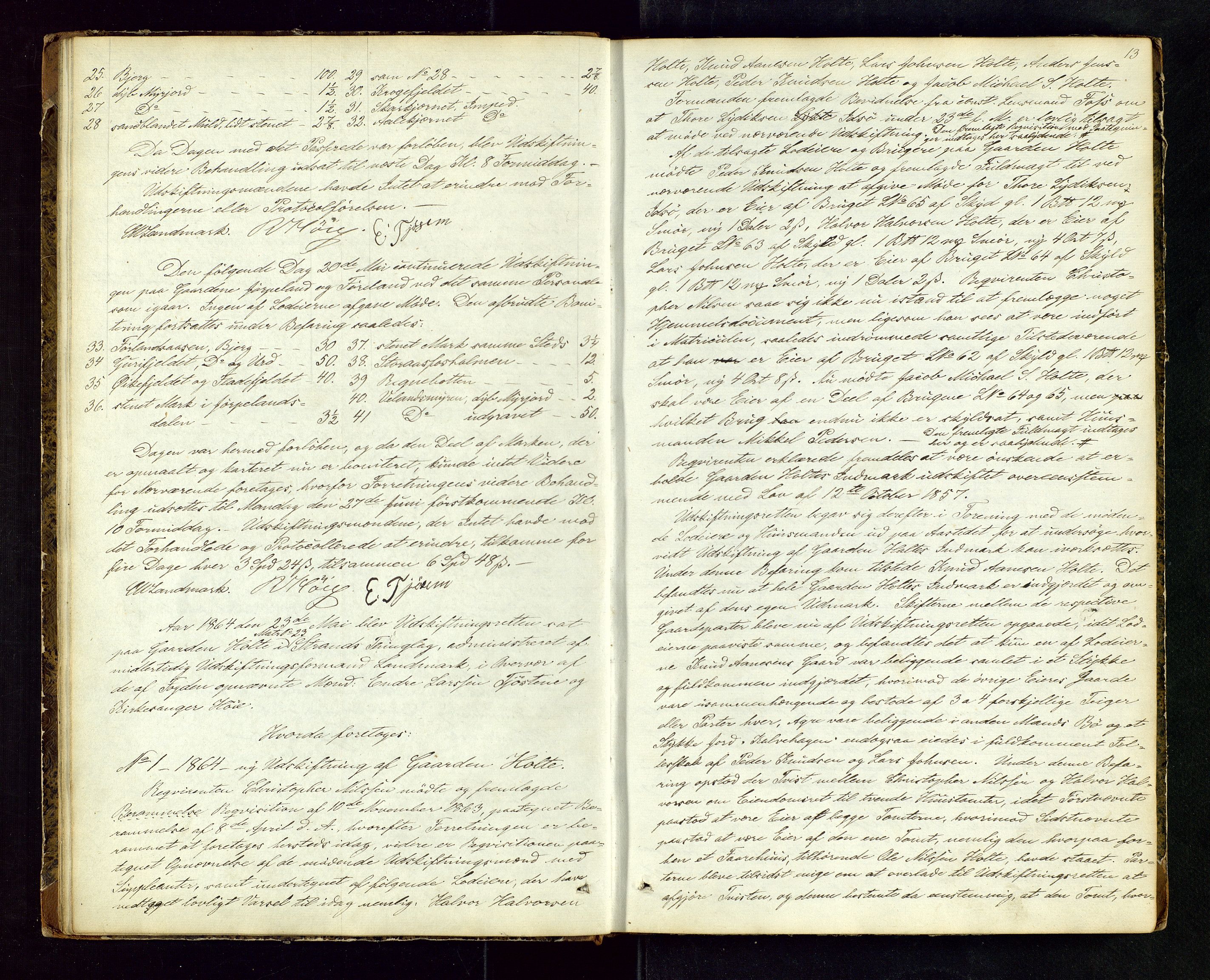 Rogaland jordskifterett, AV/SAST-A-102426/Oa/L0029: Forhandlingsprotokoll, 1863-1866, s. 13
