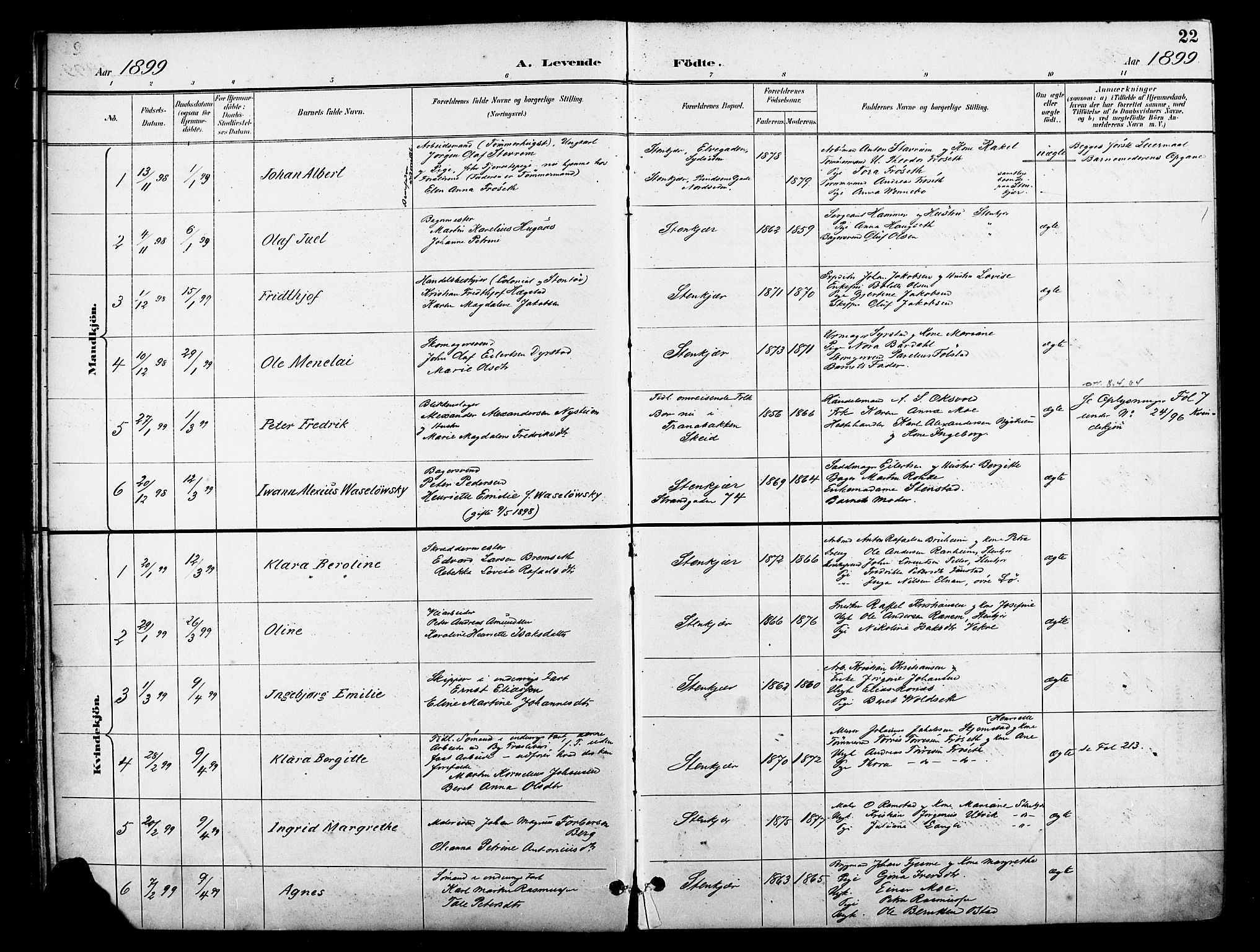Ministerialprotokoller, klokkerbøker og fødselsregistre - Nord-Trøndelag, SAT/A-1458/739/L0372: Ministerialbok nr. 739A04, 1895-1903, s. 22