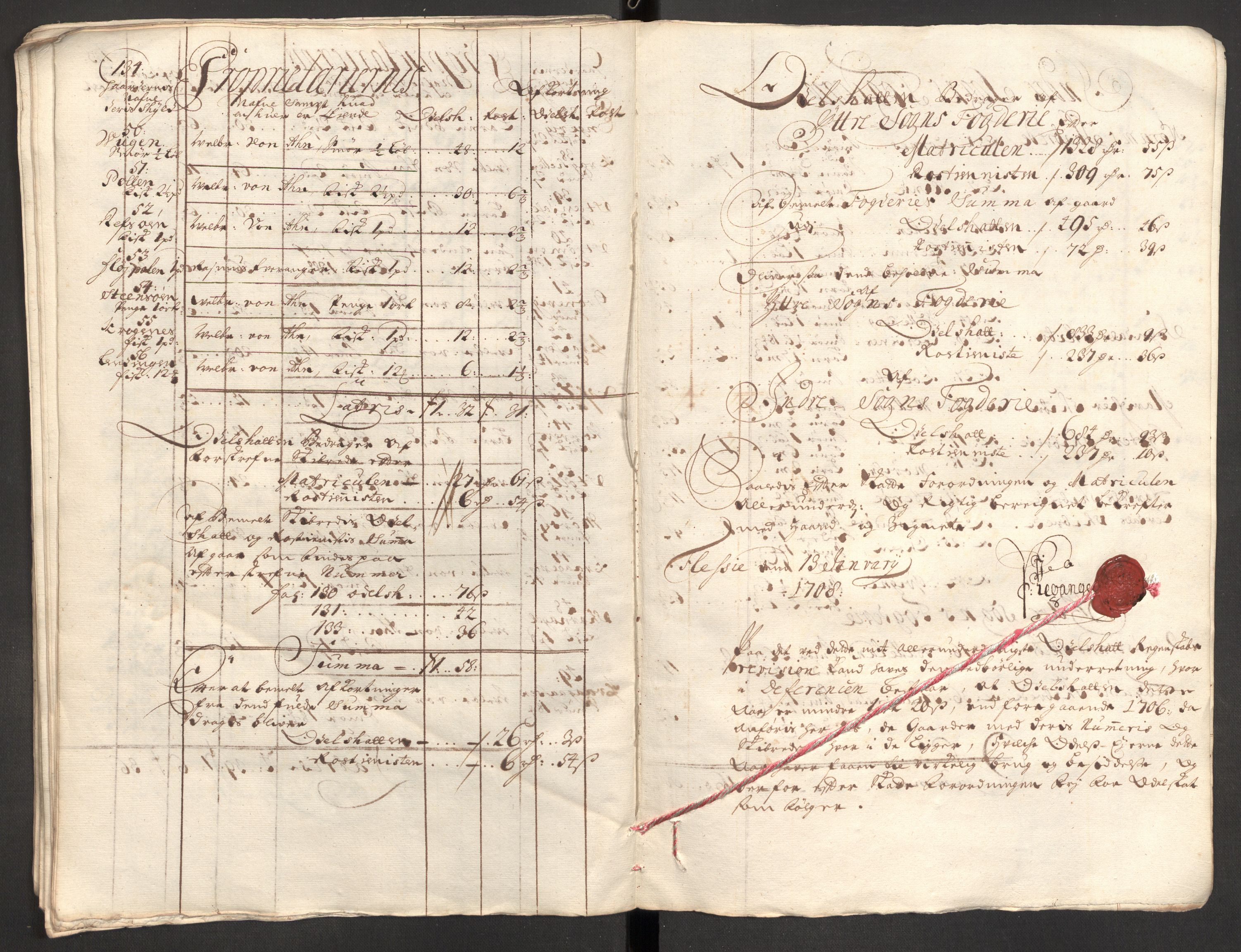 Rentekammeret inntil 1814, Reviderte regnskaper, Fogderegnskap, RA/EA-4092/R52/L3314: Fogderegnskap Sogn, 1705-1707, s. 505