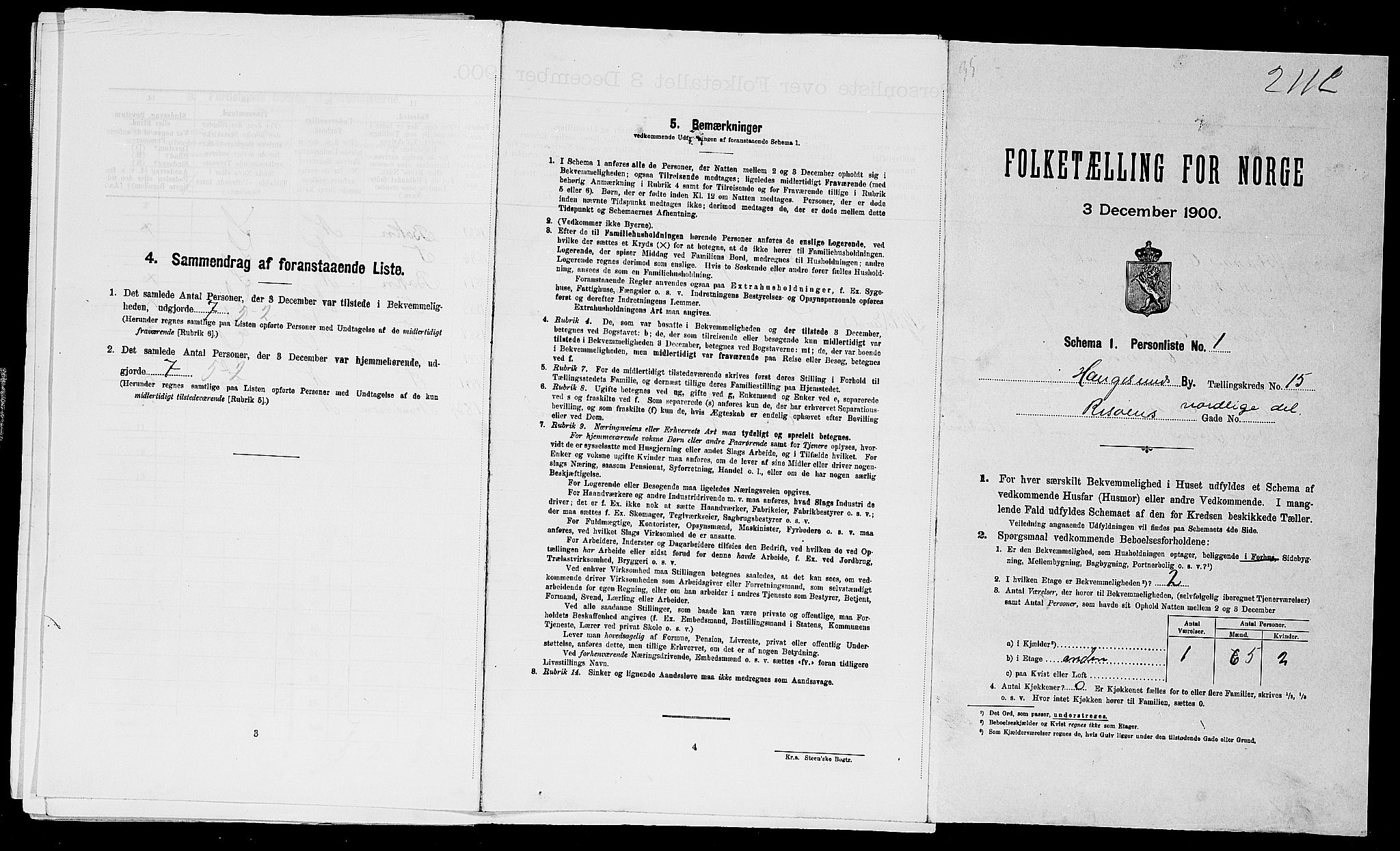 SAST, Folketelling 1900 for 1106 Haugesund kjøpstad, 1900, s. 2645