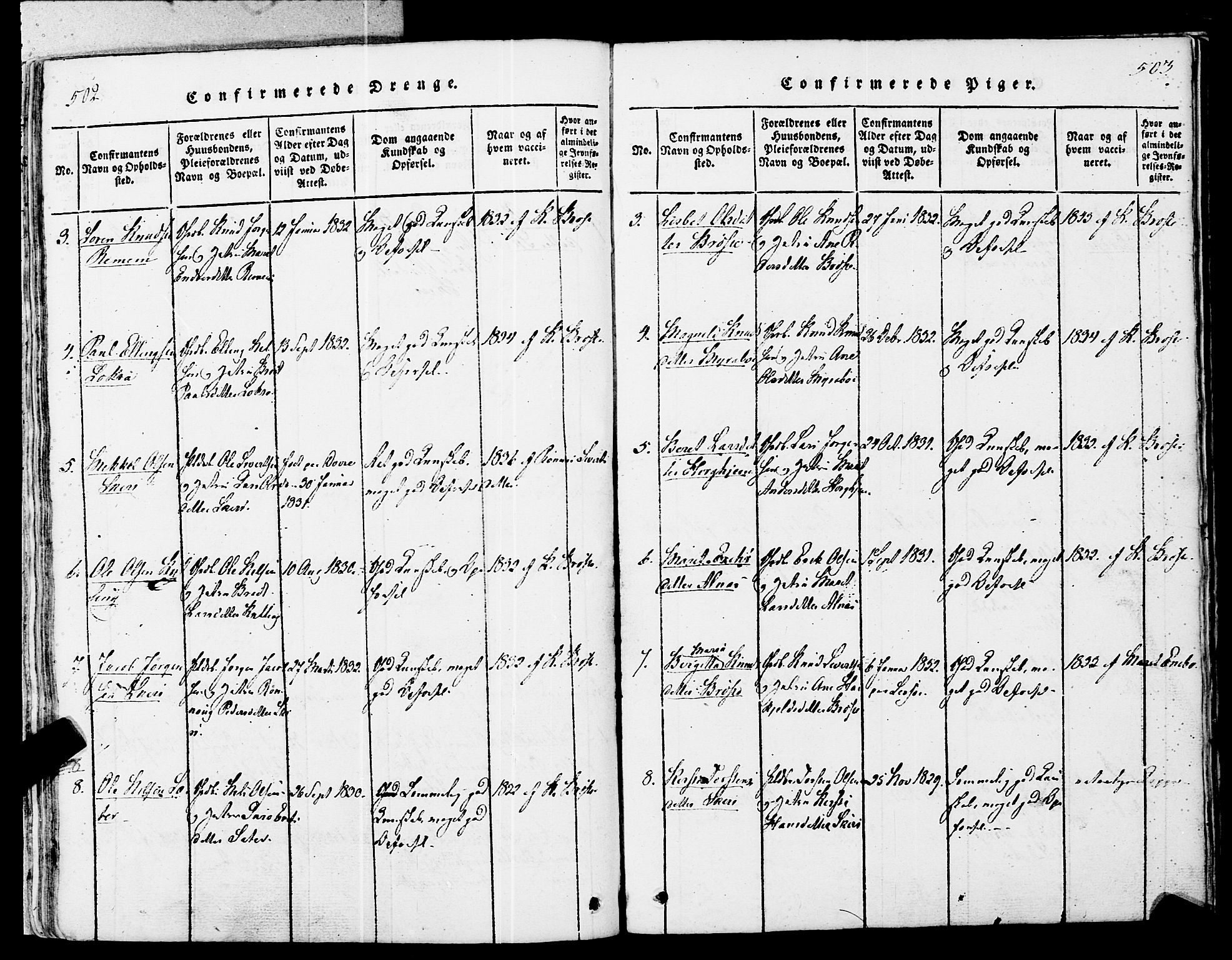 Ministerialprotokoller, klokkerbøker og fødselsregistre - Møre og Romsdal, SAT/A-1454/546/L0593: Ministerialbok nr. 546A01, 1818-1853, s. 502-503