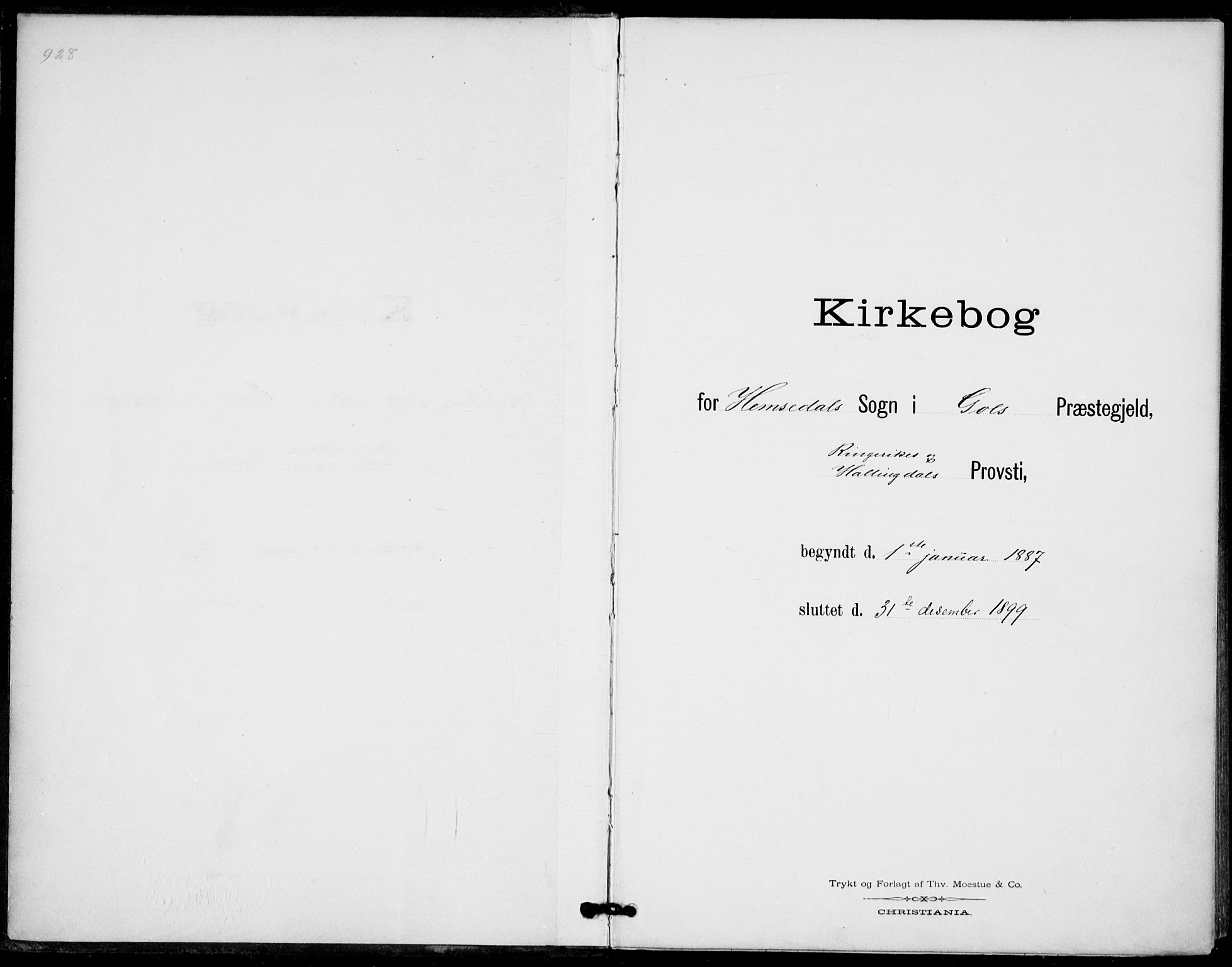 Gol kirkebøker, SAKO/A-226/F/Fb/L0001: Ministerialbok nr. II 1, 1887-1900