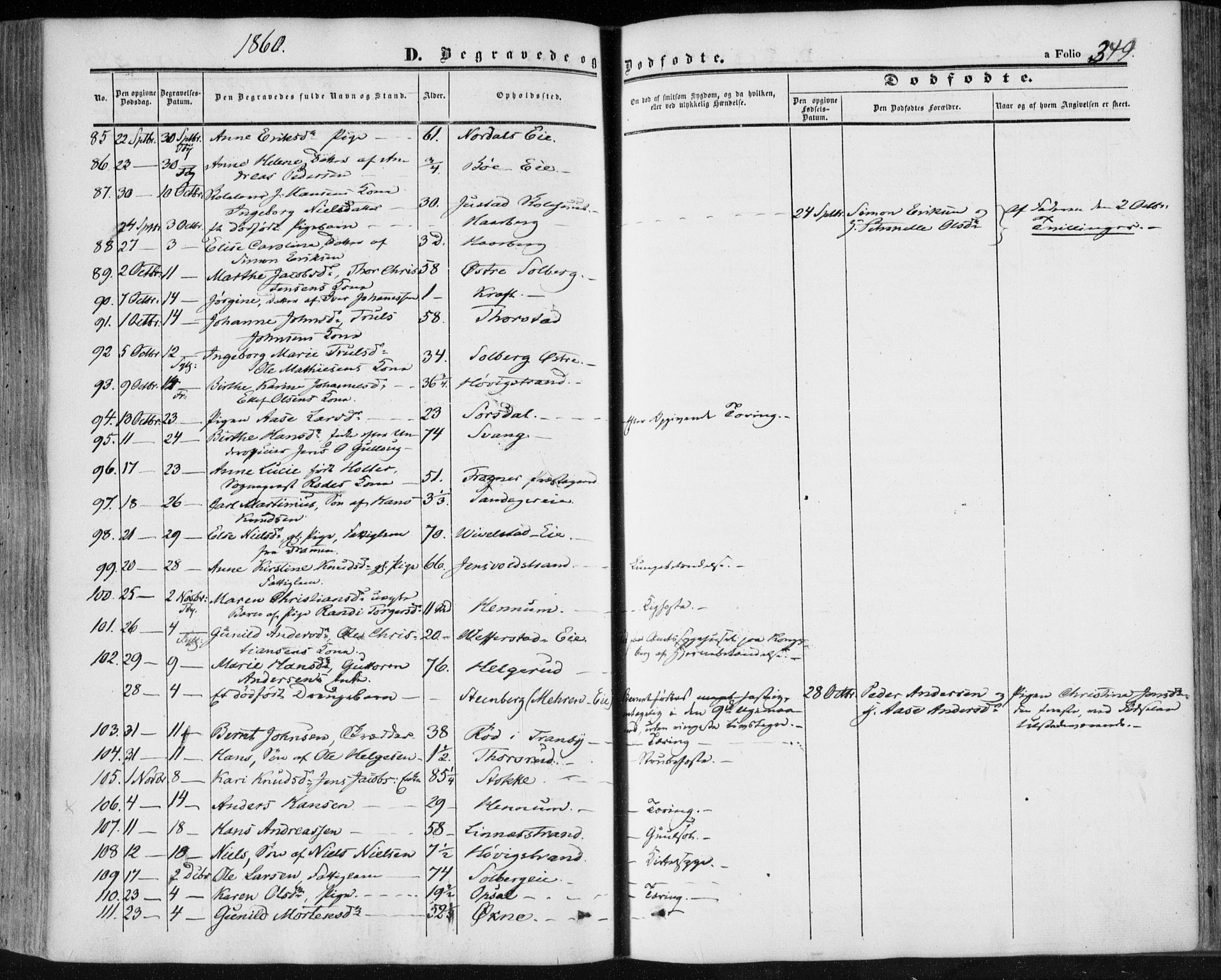 Lier kirkebøker, AV/SAKO-A-230/F/Fa/L0012: Ministerialbok nr. I 12, 1854-1864, s. 349