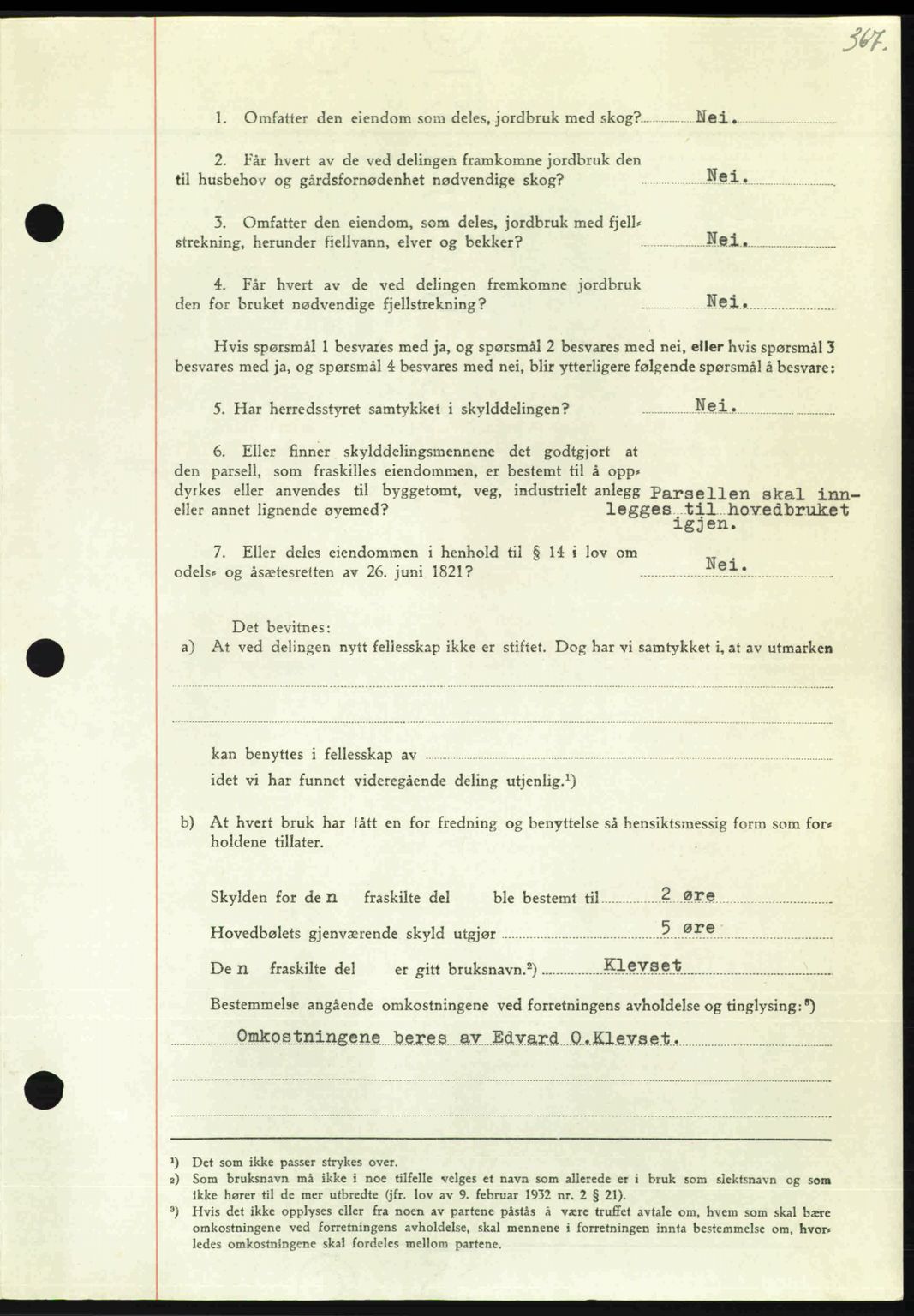 Nordmøre sorenskriveri, AV/SAT-A-4132/1/2/2Ca: Pantebok nr. A104, 1947-1947, Dagboknr: 490/1947