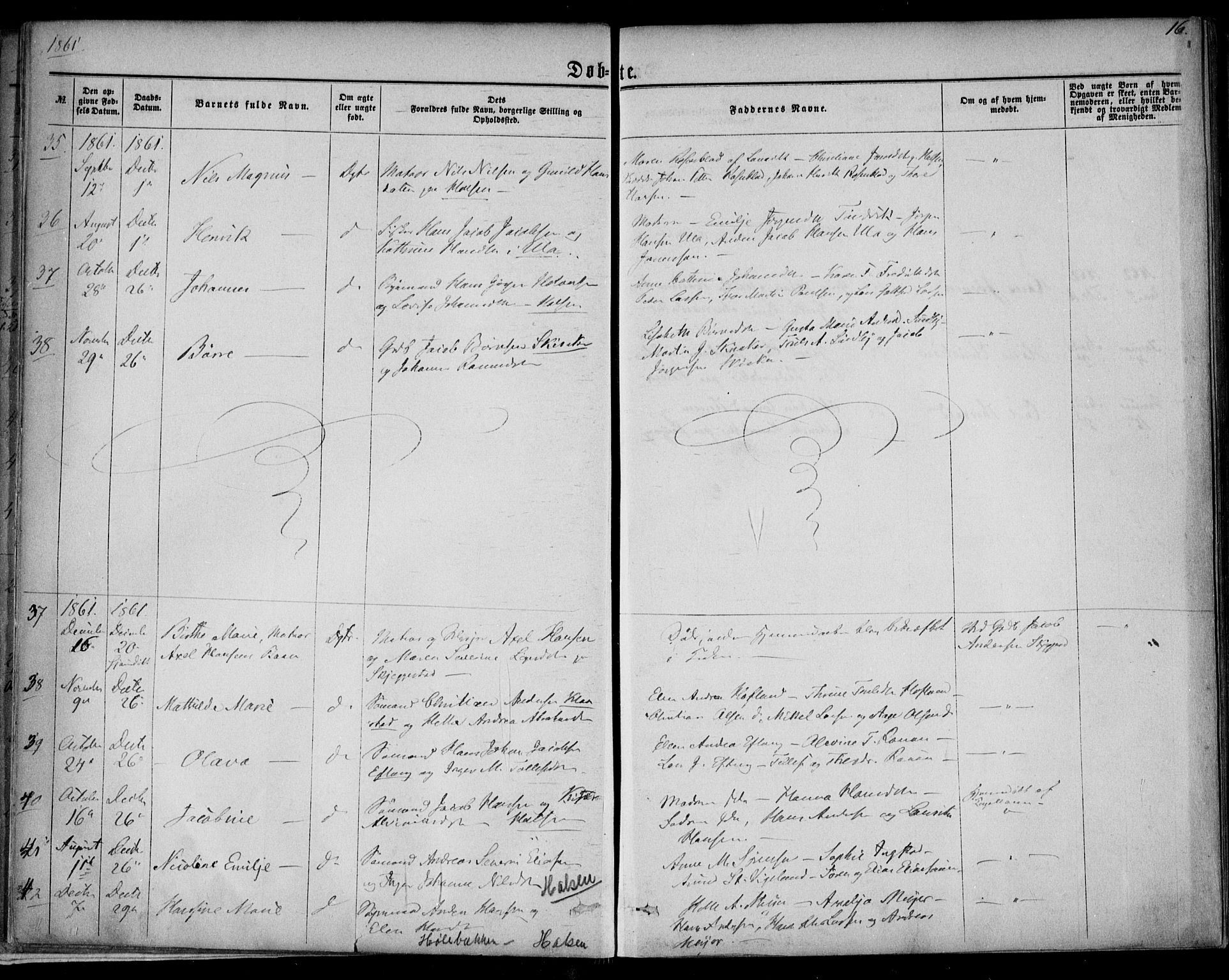 Tjølling kirkebøker, AV/SAKO-A-60/F/Fa/L0007: Ministerialbok nr. 7, 1860-1876, s. 16
