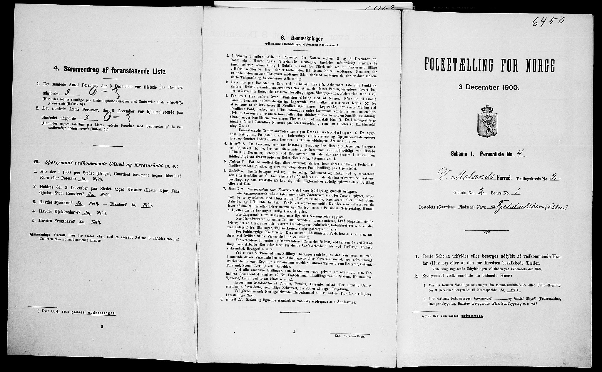 SAK, Folketelling 1900 for 0926 Vestre Moland herred, 1900, s. 243