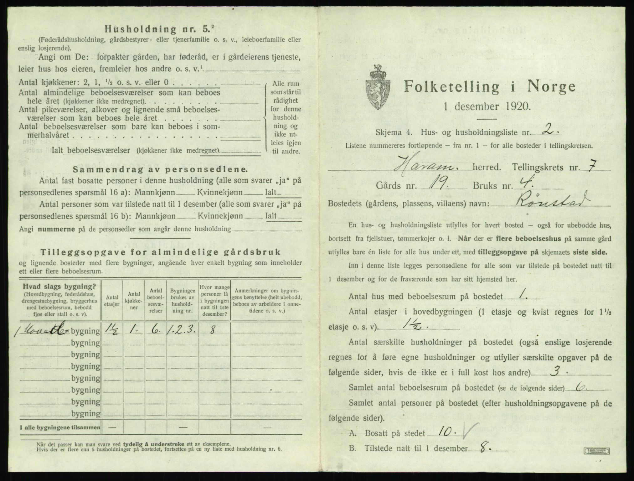 SAT, Folketelling 1920 for 1534 Haram herred, 1920, s. 423