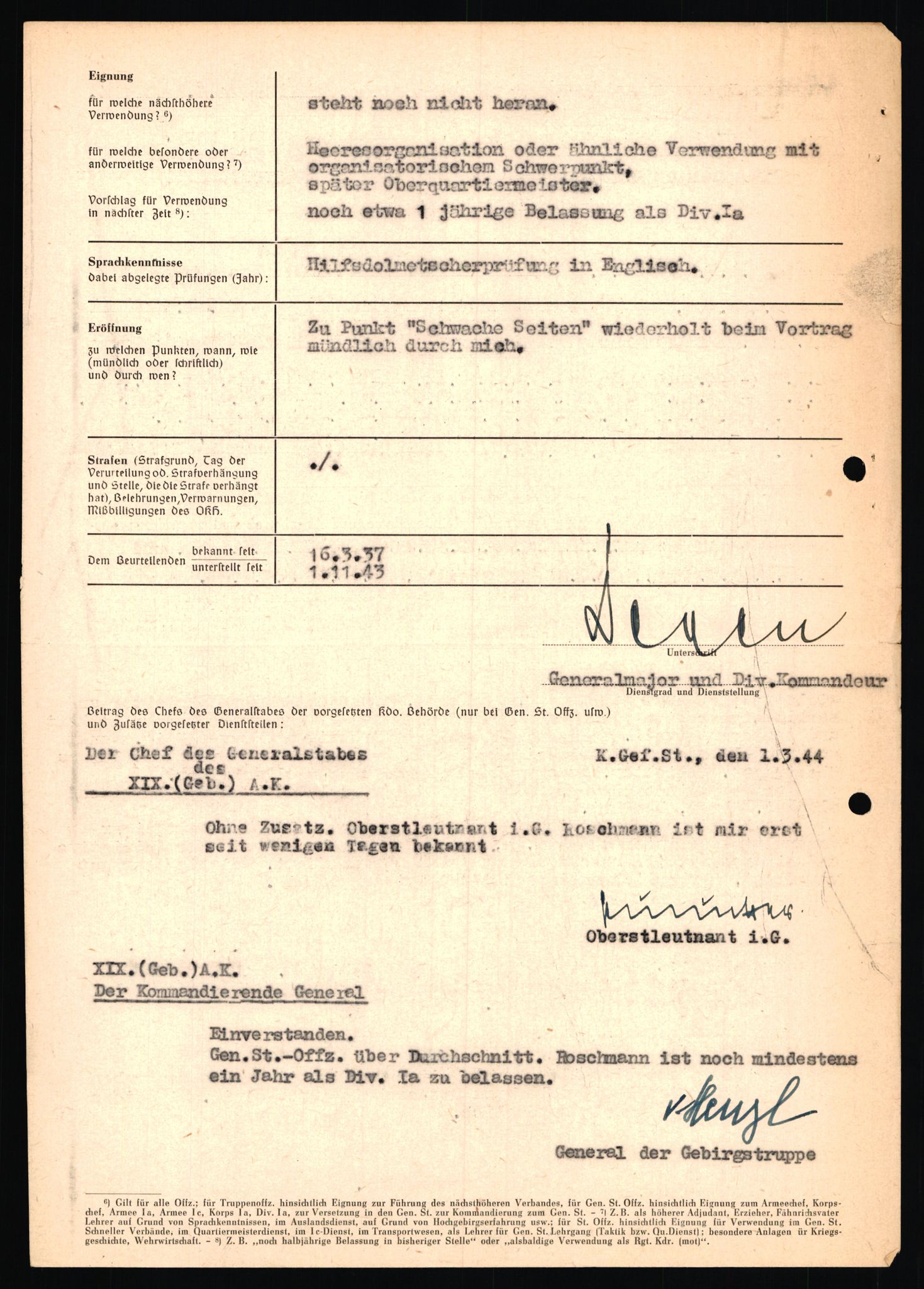 Forsvarets Overkommando. 2 kontor. Arkiv 11.4. Spredte tyske arkivsaker, AV/RA-RAFA-7031/D/Dar/Dara/L0019: Personalbøker og diverse, 1940-1945, s. 87