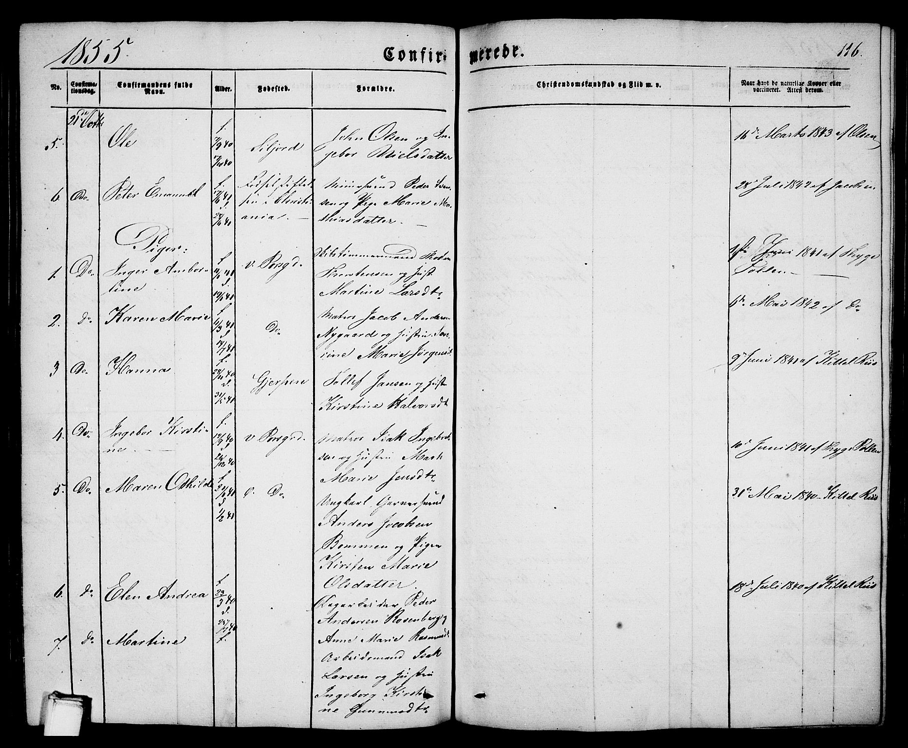 Porsgrunn kirkebøker , AV/SAKO-A-104/G/Ga/L0002: Klokkerbok nr. I 2, 1847-1877, s. 116