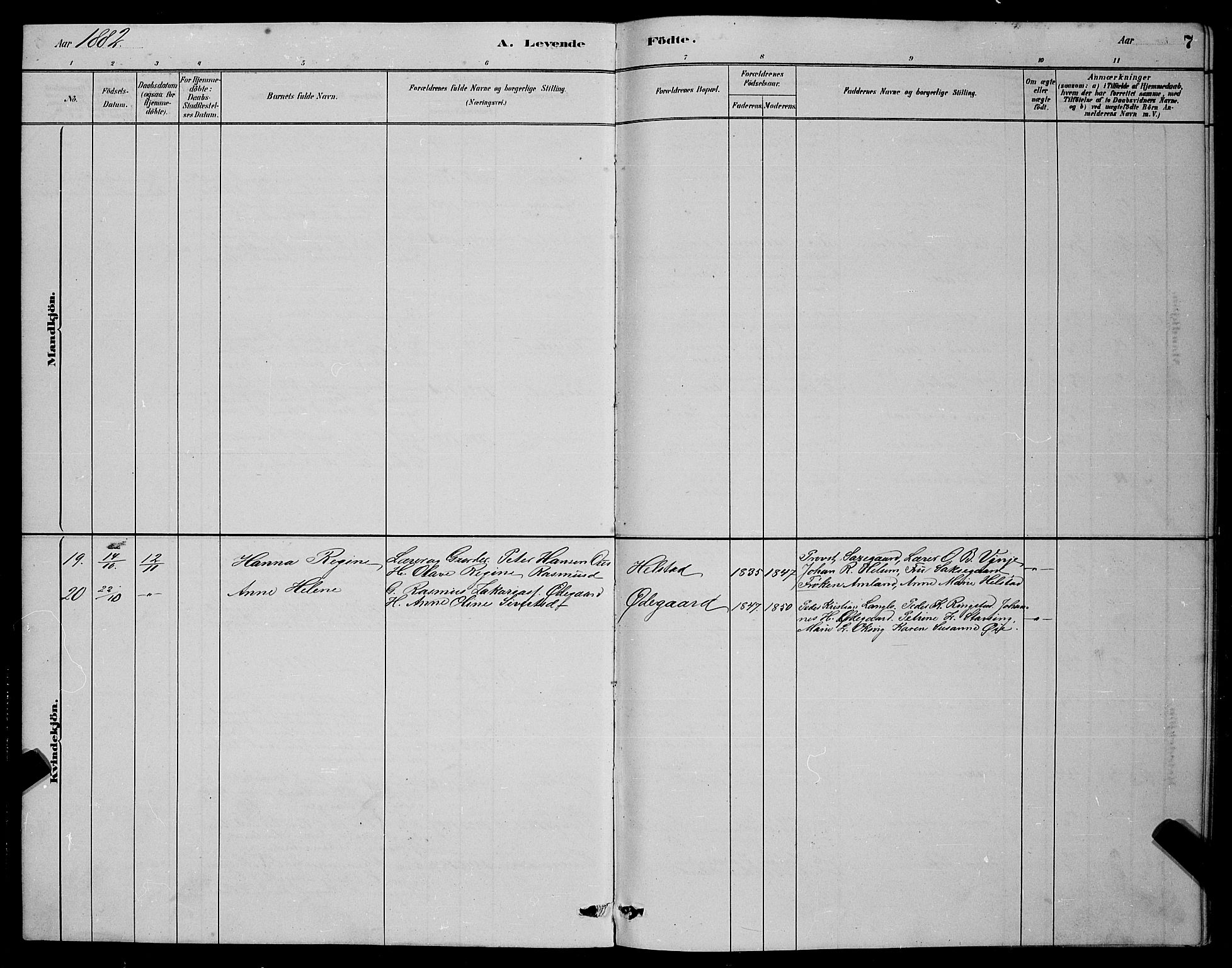 Ministerialprotokoller, klokkerbøker og fødselsregistre - Møre og Romsdal, AV/SAT-A-1454/520/L0292: Klokkerbok nr. 520C04, 1882-1901, s. 7