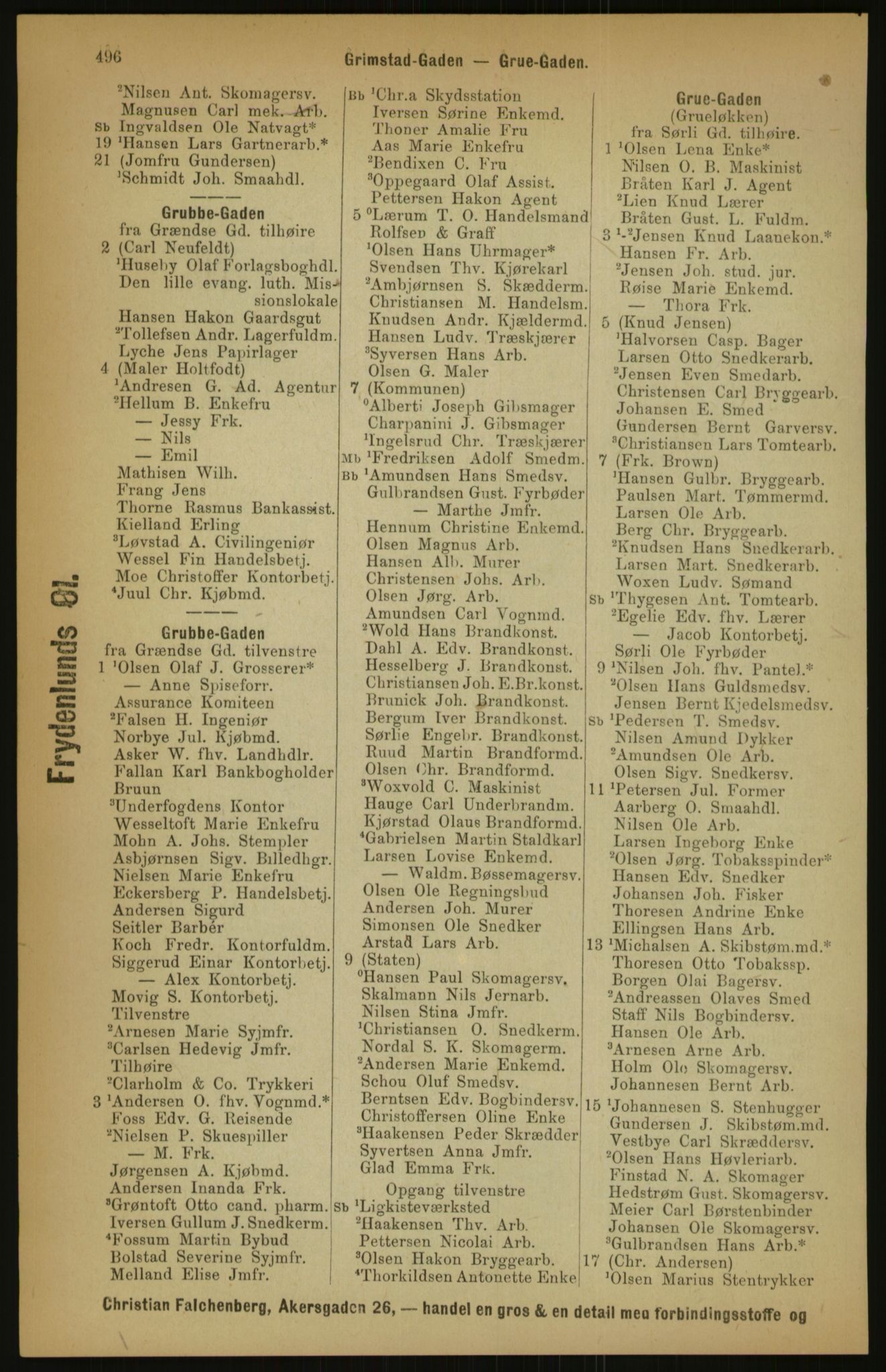 Kristiania/Oslo adressebok, PUBL/-, 1891, s. 496