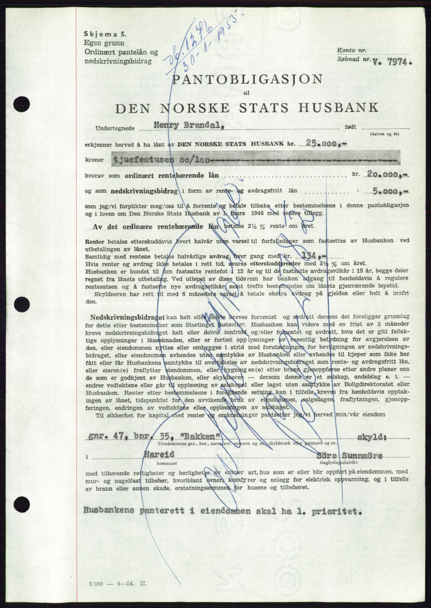 Søre Sunnmøre sorenskriveri, AV/SAT-A-4122/1/2/2C/L0126: Pantebok nr. 14B, 1954-1955, Dagboknr: 1276/1955