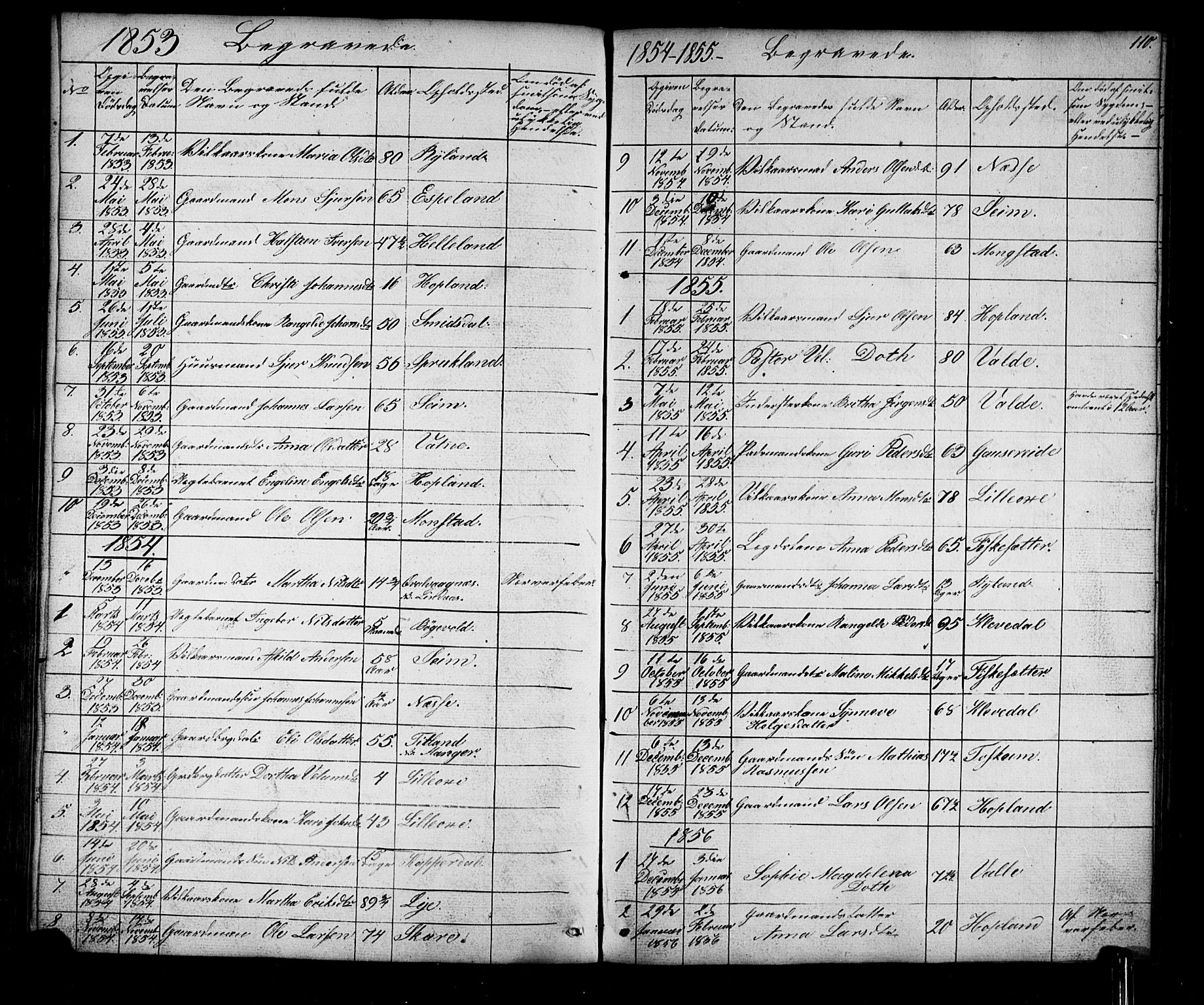 Alversund Sokneprestembete, AV/SAB-A-73901/H/Ha/Hab: Klokkerbok nr. D 2, 1851-1889, s. 110