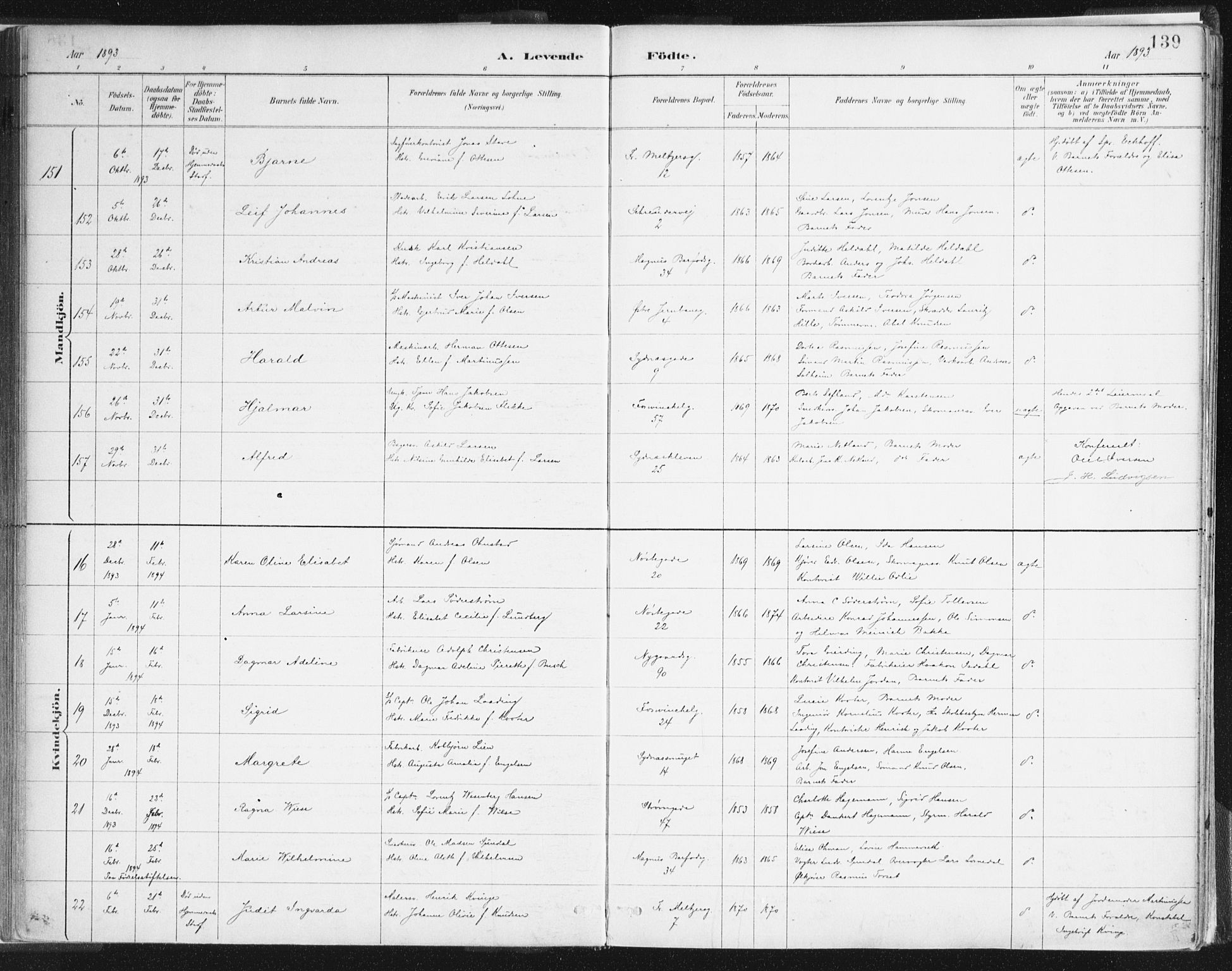 Johanneskirken sokneprestembete, AV/SAB-A-76001/H/Haa/L0001: Ministerialbok nr. A 1, 1885-1900, s. 139