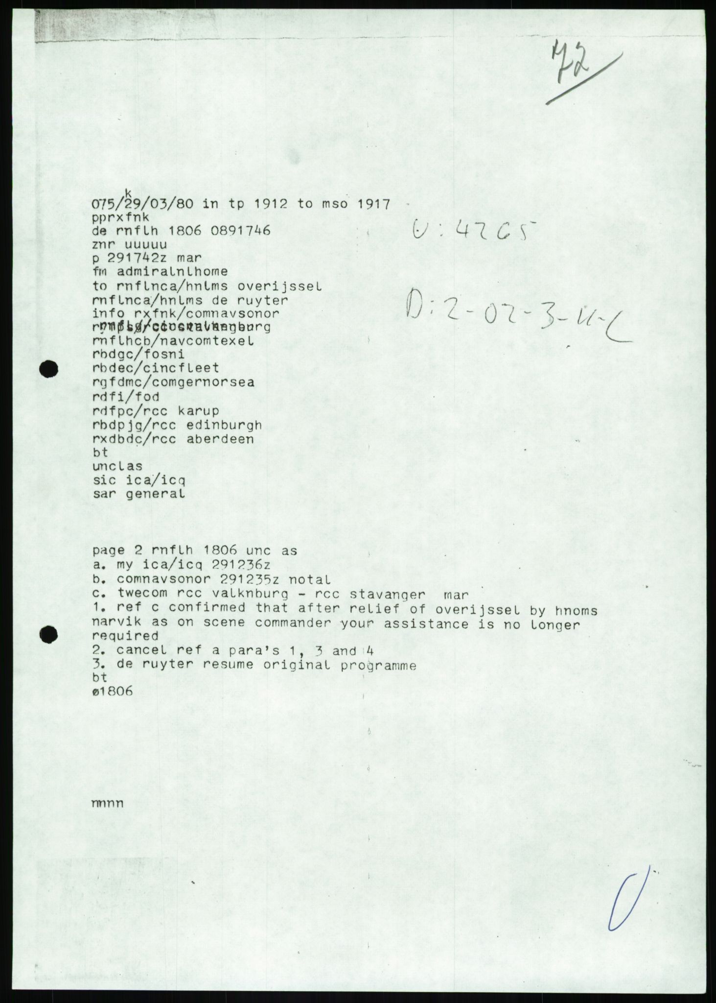 Justisdepartementet, Granskningskommisjonen ved Alexander Kielland-ulykken 27.3.1980, AV/RA-S-1165/D/L0017: P Hjelpefartøy (Doku.liste + P1-P6 av 6)/Q Hovedredningssentralen (Q0-Q27 av 27), 1980-1981, s. 221