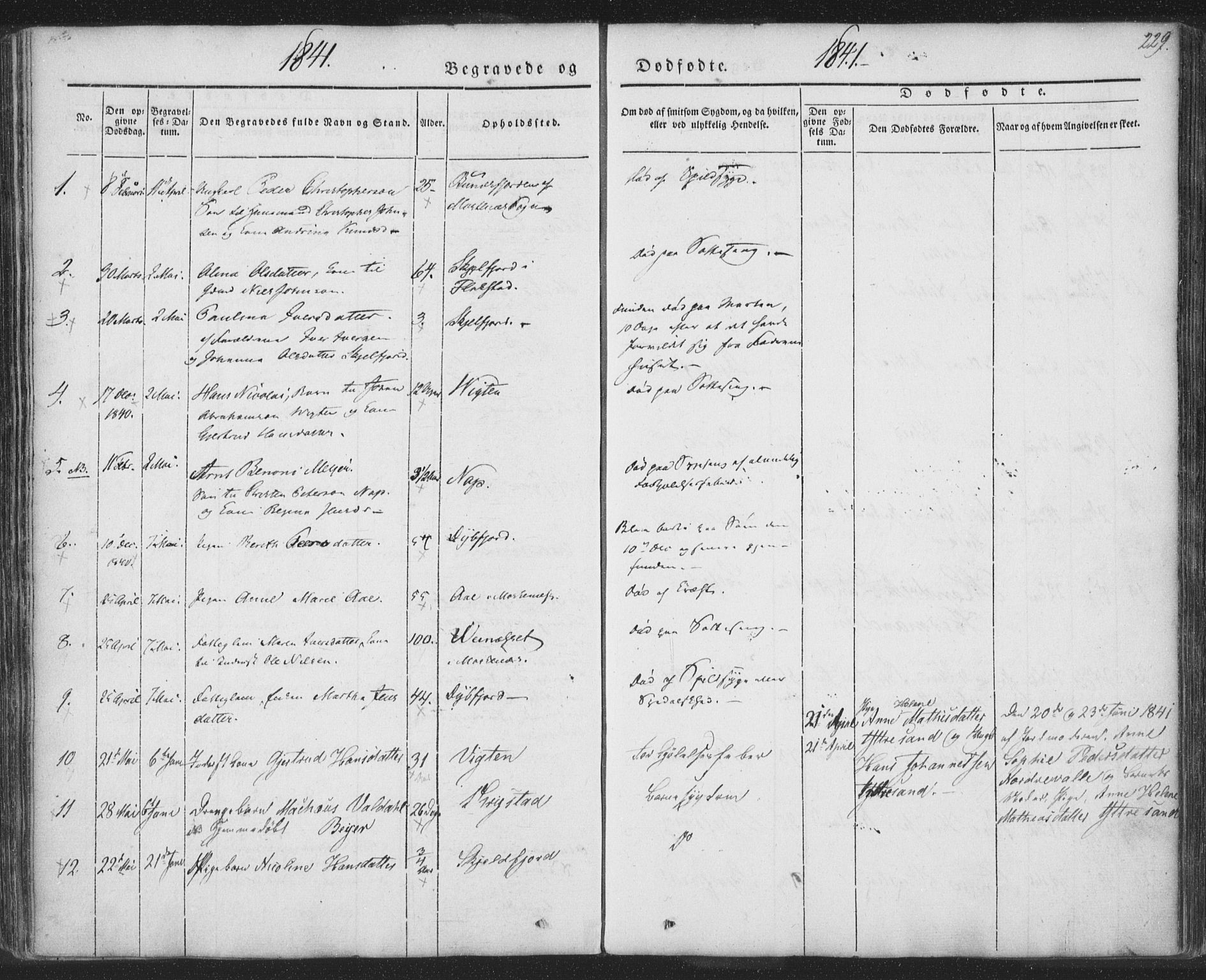 Ministerialprotokoller, klokkerbøker og fødselsregistre - Nordland, SAT/A-1459/885/L1202: Ministerialbok nr. 885A03, 1838-1859, s. 229