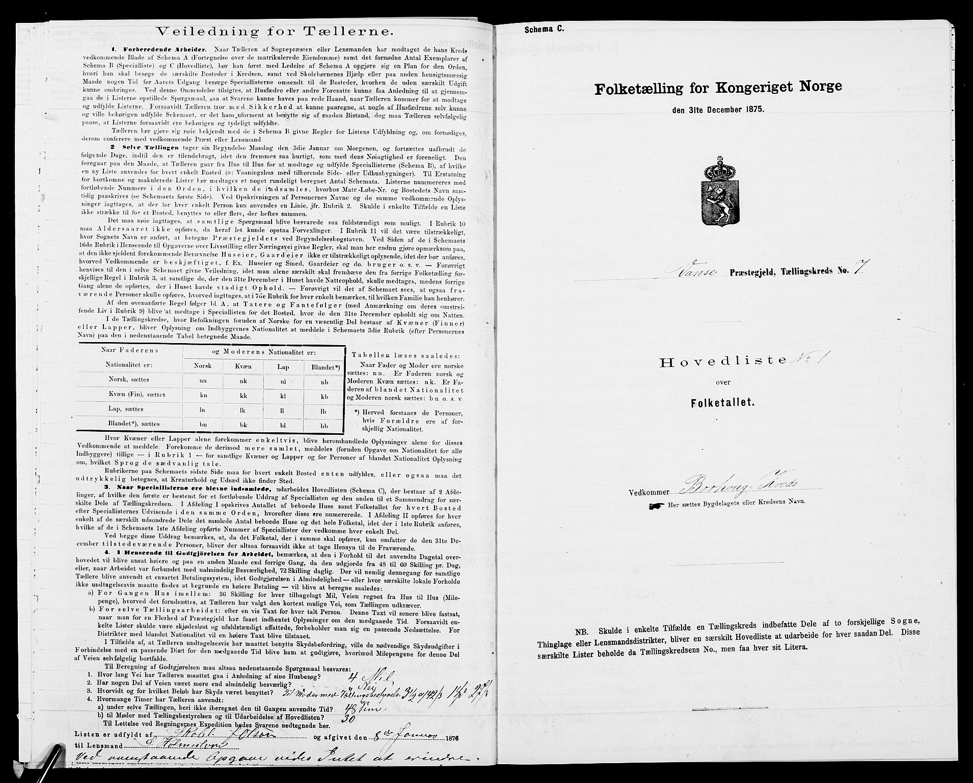 SAK, Folketelling 1875 for 1041L Vanse prestegjeld, Vanse sokn og Farsund landsokn, 1875, s. 73