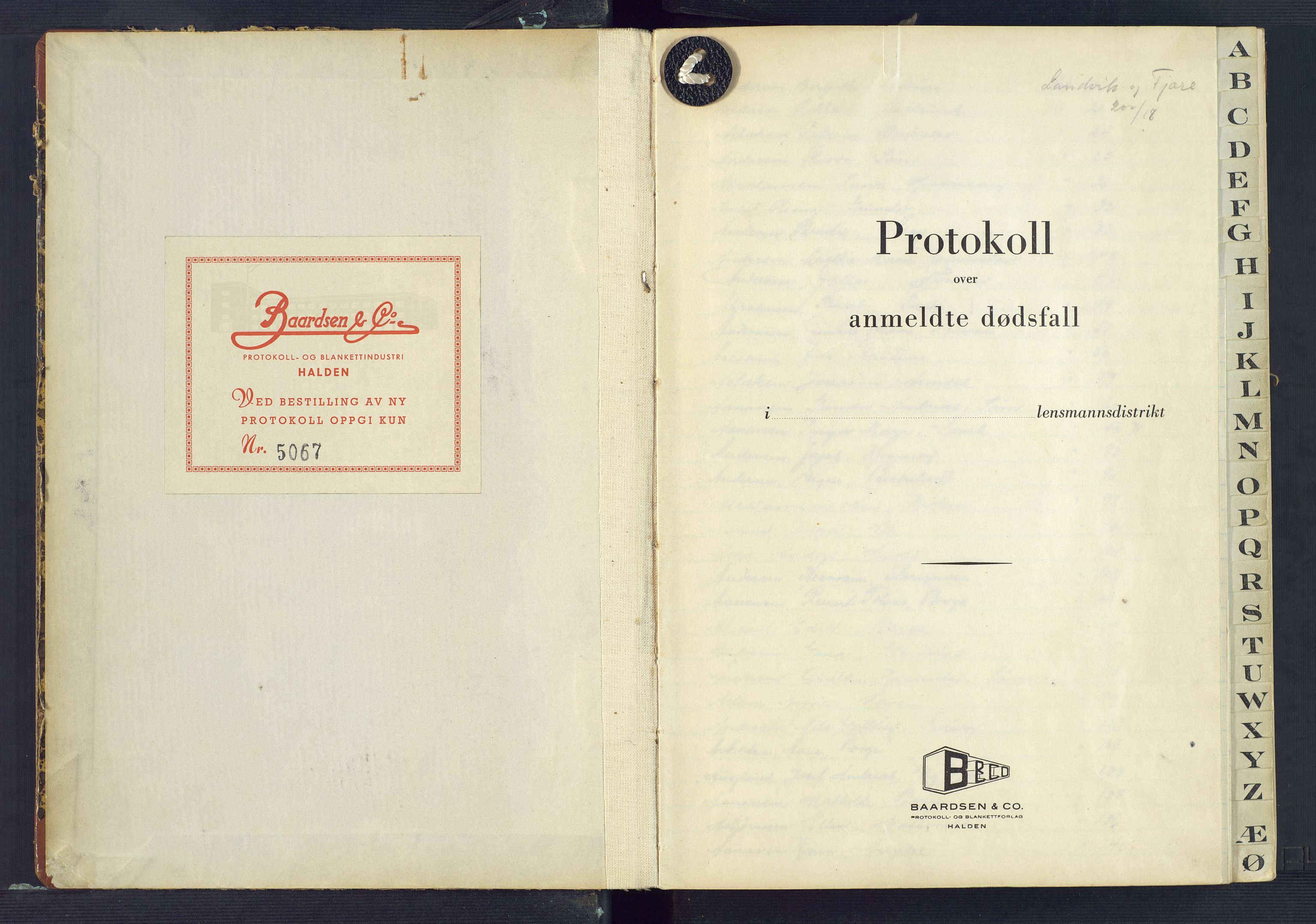 Landvik og Fjære lensmannskontor, AV/SAK-1241-0027/F/Fe/L0009: Anmeldte dødsfall Fjære nr 38, 1947-1954