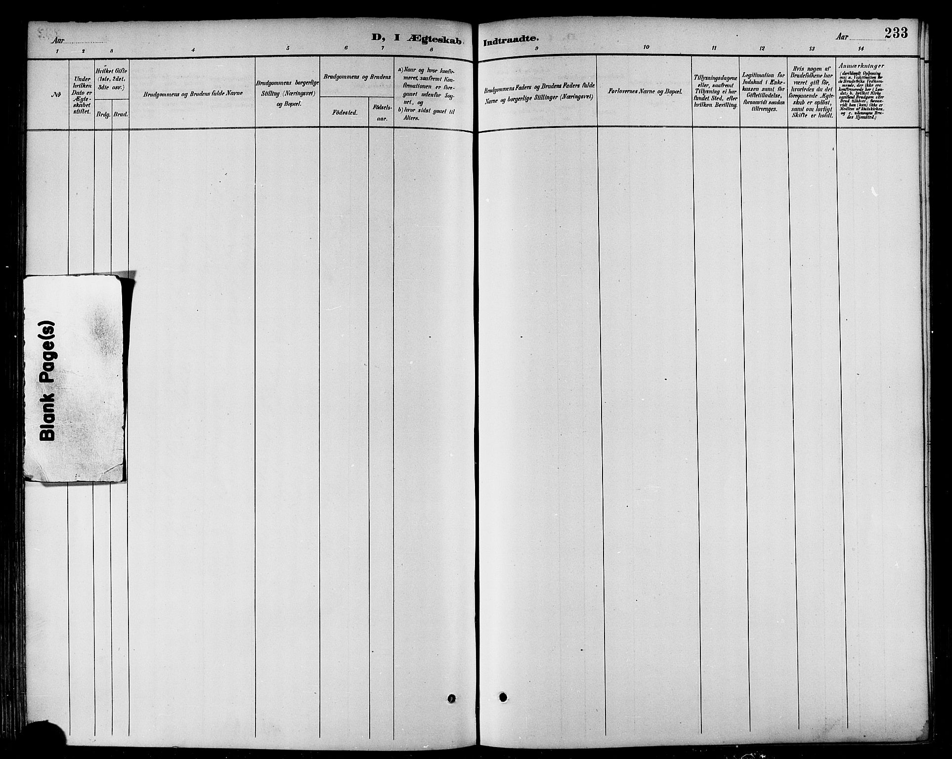 Ministerialprotokoller, klokkerbøker og fødselsregistre - Nordland, AV/SAT-A-1459/874/L1060: Ministerialbok nr. 874A04, 1890-1899, s. 233