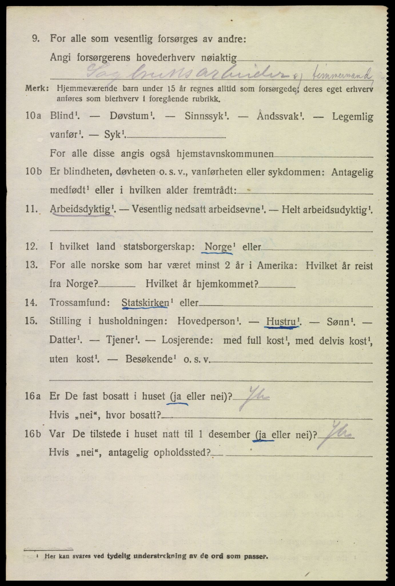 SAK, Folketelling 1920 for 0936 Hornnes herred, 1920, s. 2556