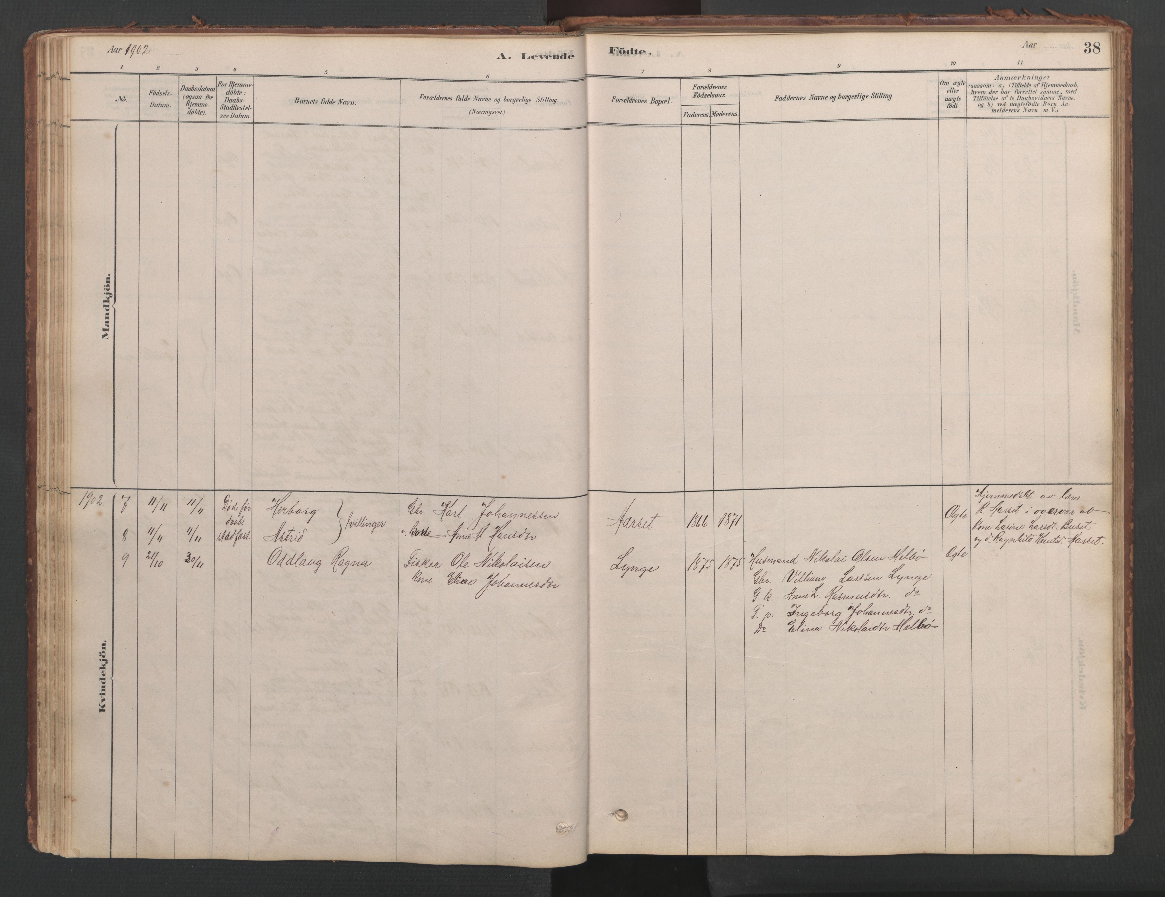 Ministerialprotokoller, klokkerbøker og fødselsregistre - Møre og Romsdal, SAT/A-1454/514/L0201: Klokkerbok nr. 514C01, 1878-1919, s. 38