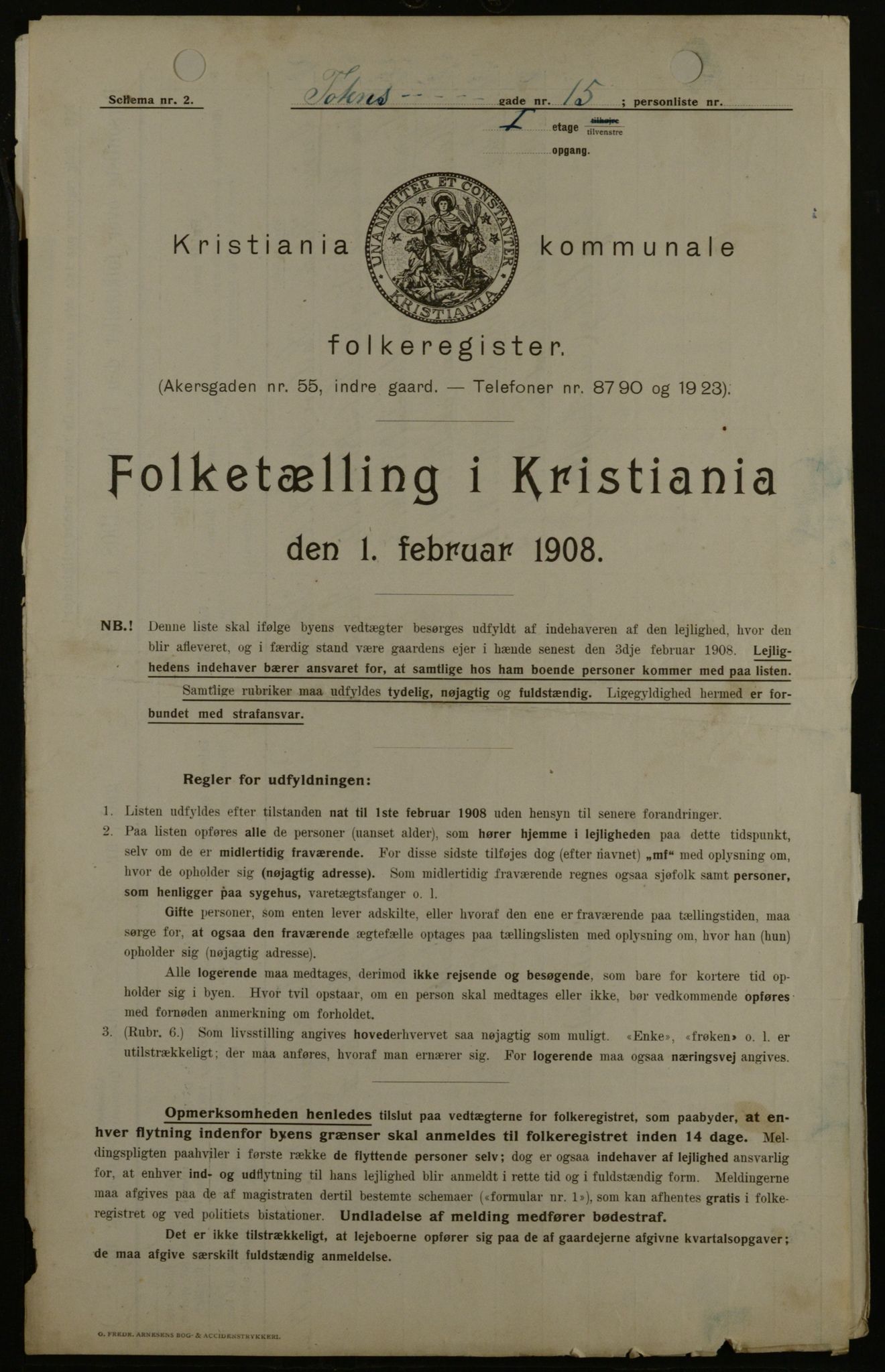 OBA, Kommunal folketelling 1.2.1908 for Kristiania kjøpstad, 1908, s. 103934