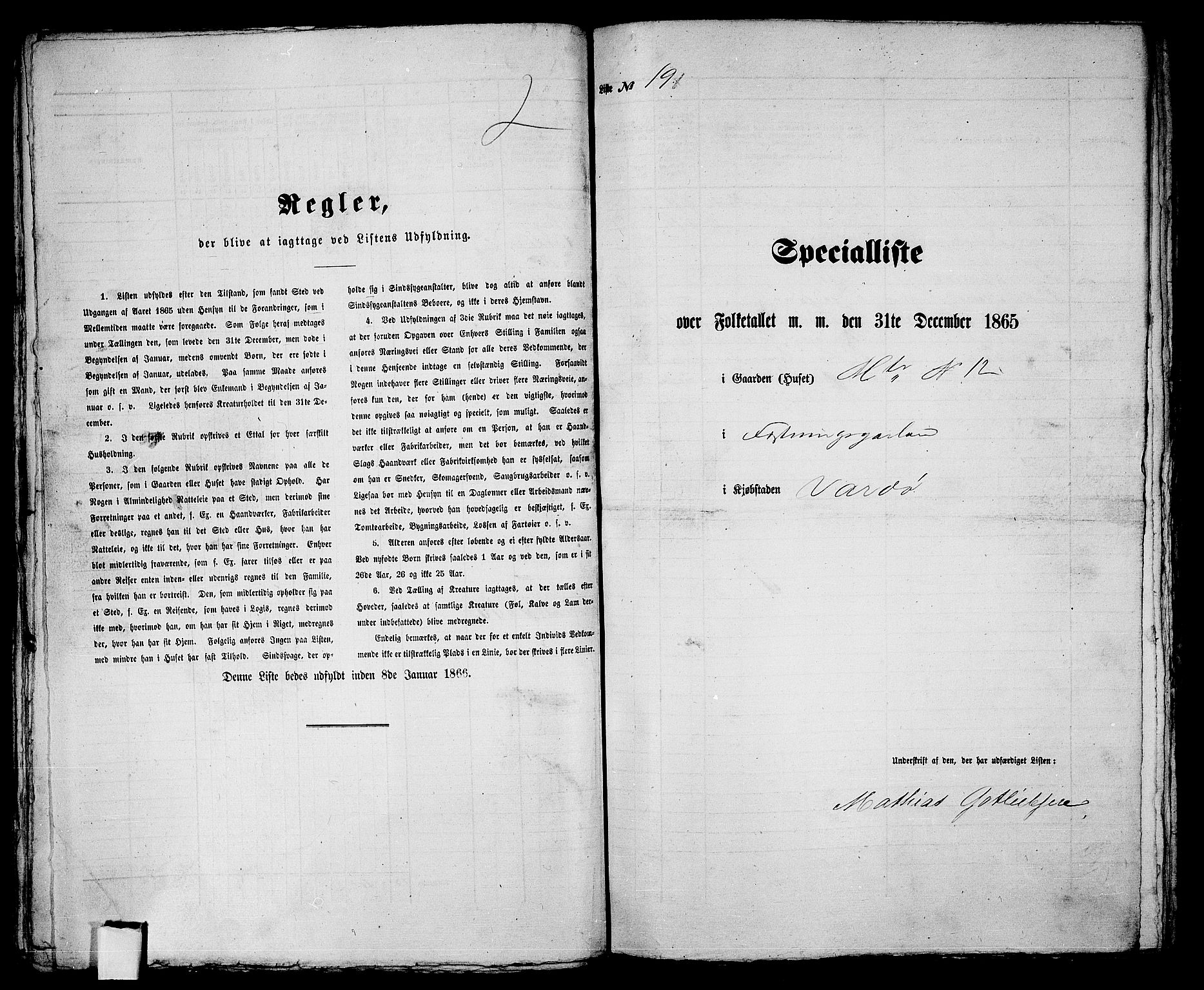 RA, Folketelling 1865 for 2002B Vardø prestegjeld, Vardø kjøpstad, 1865, s. 44