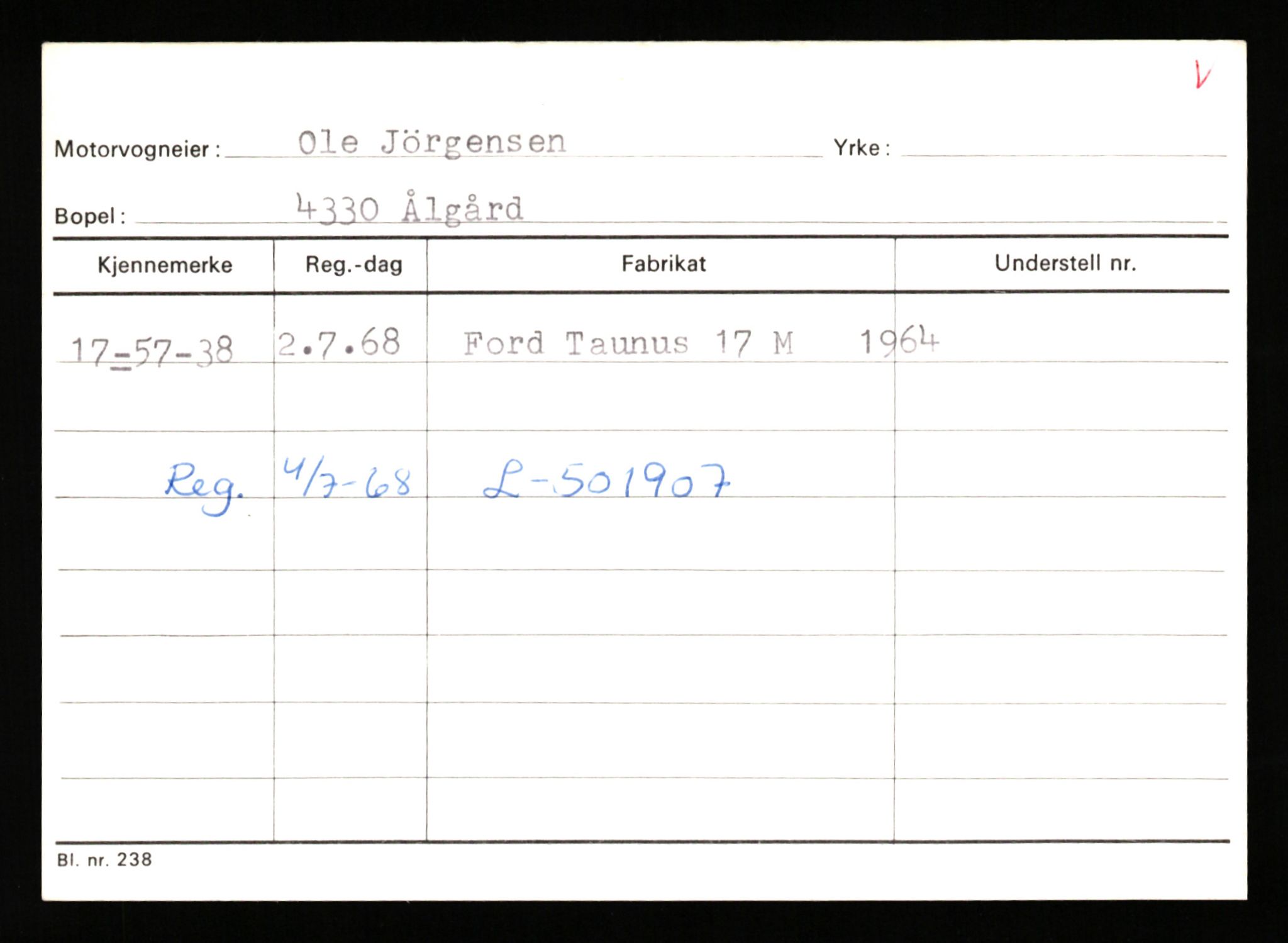 Stavanger trafikkstasjon, AV/SAST-A-101942/0/G/L0010: Registreringsnummer: 130000 - 239953, 1930-1971, s. 1563